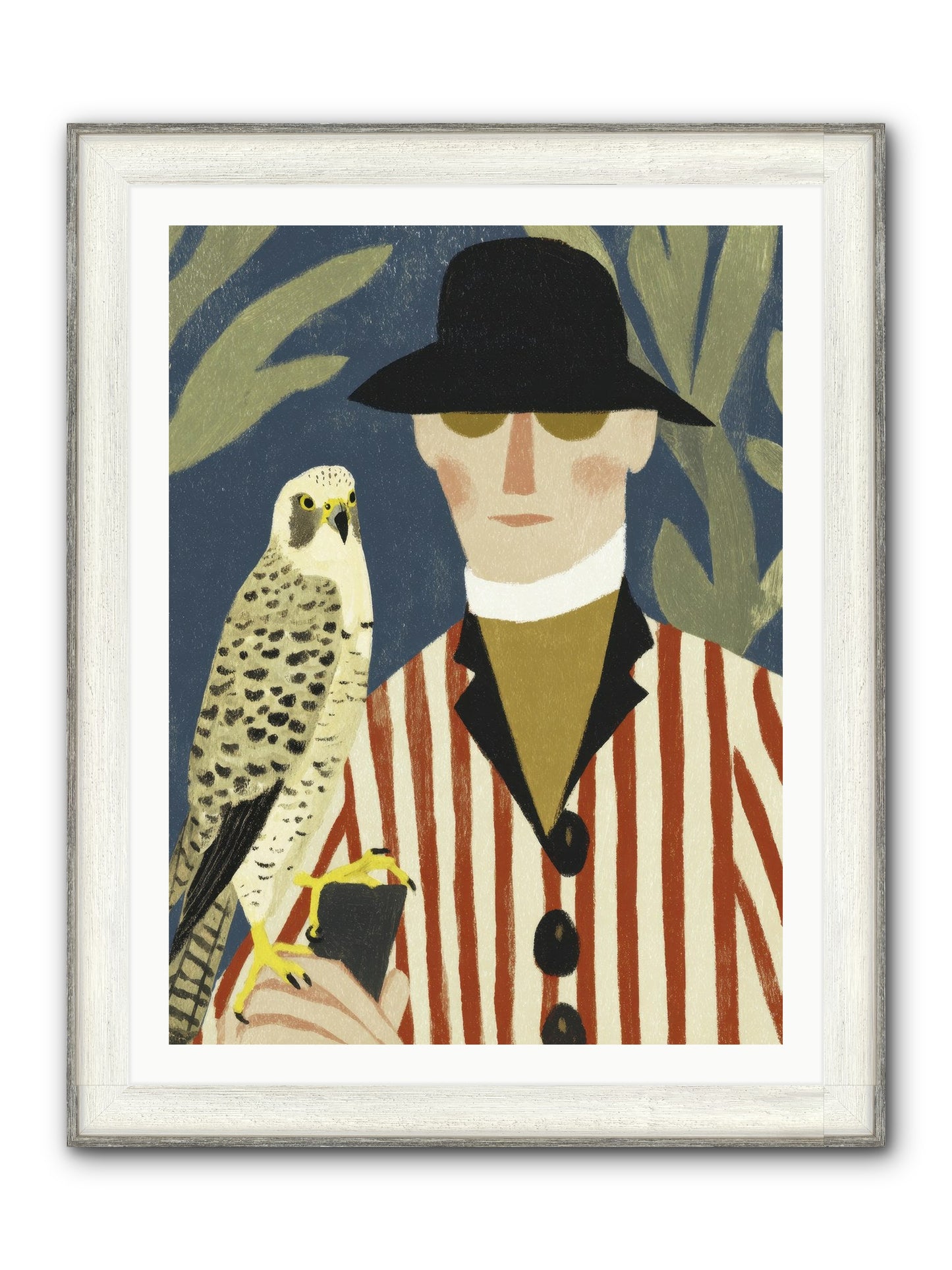 He Painted Birds From Memory Framed Print - Driftwood White 30x40