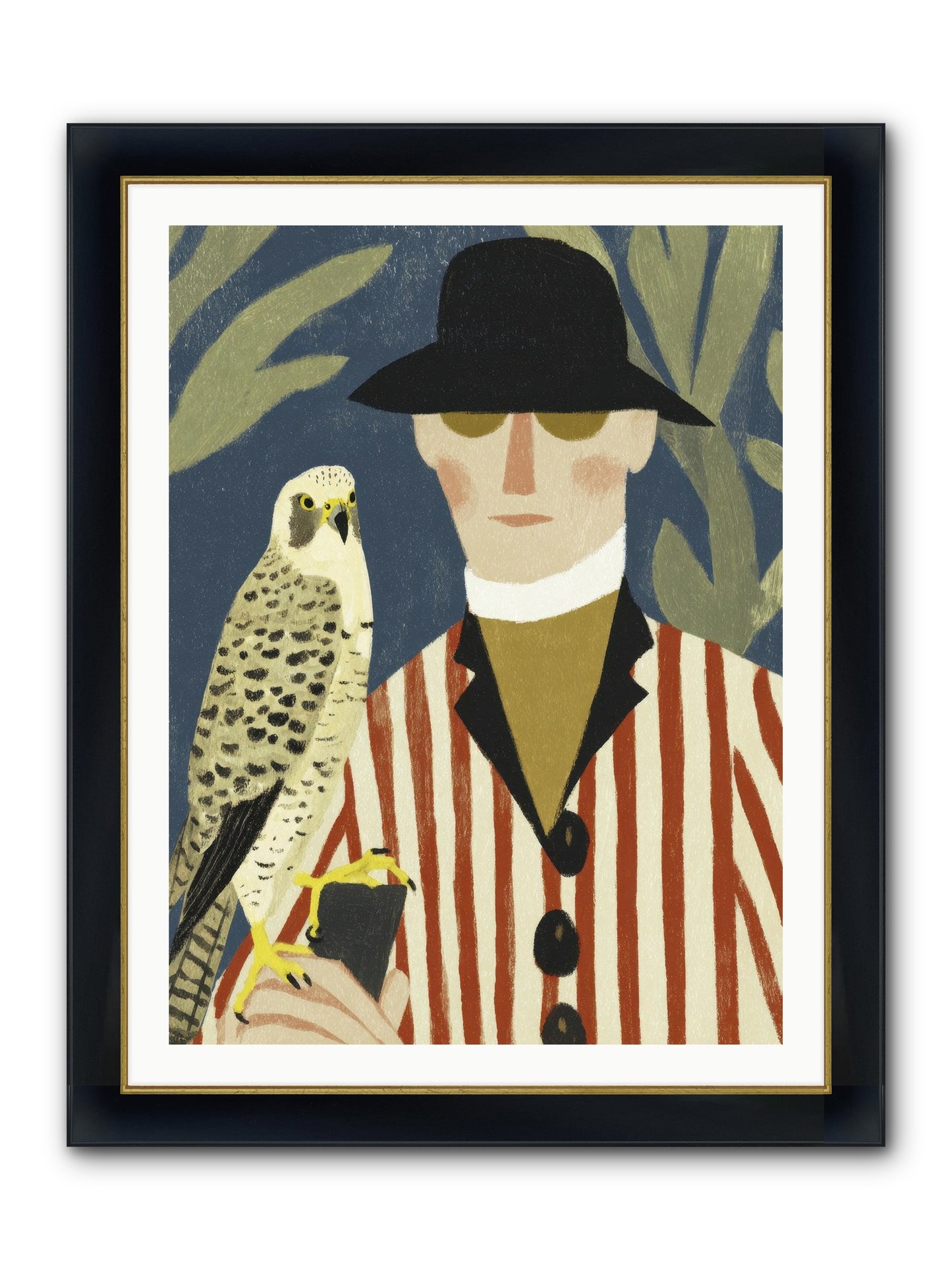 He Painted Birds From Memory Framed Print - Wide Black w/Gold 30x40