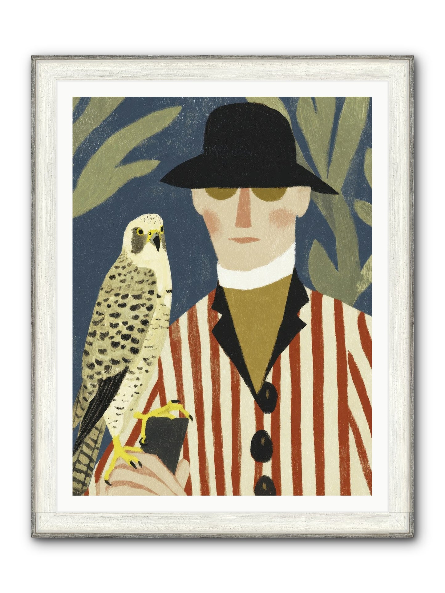 He Painted Birds From Memory Framed Print - Driftwood White 36x48