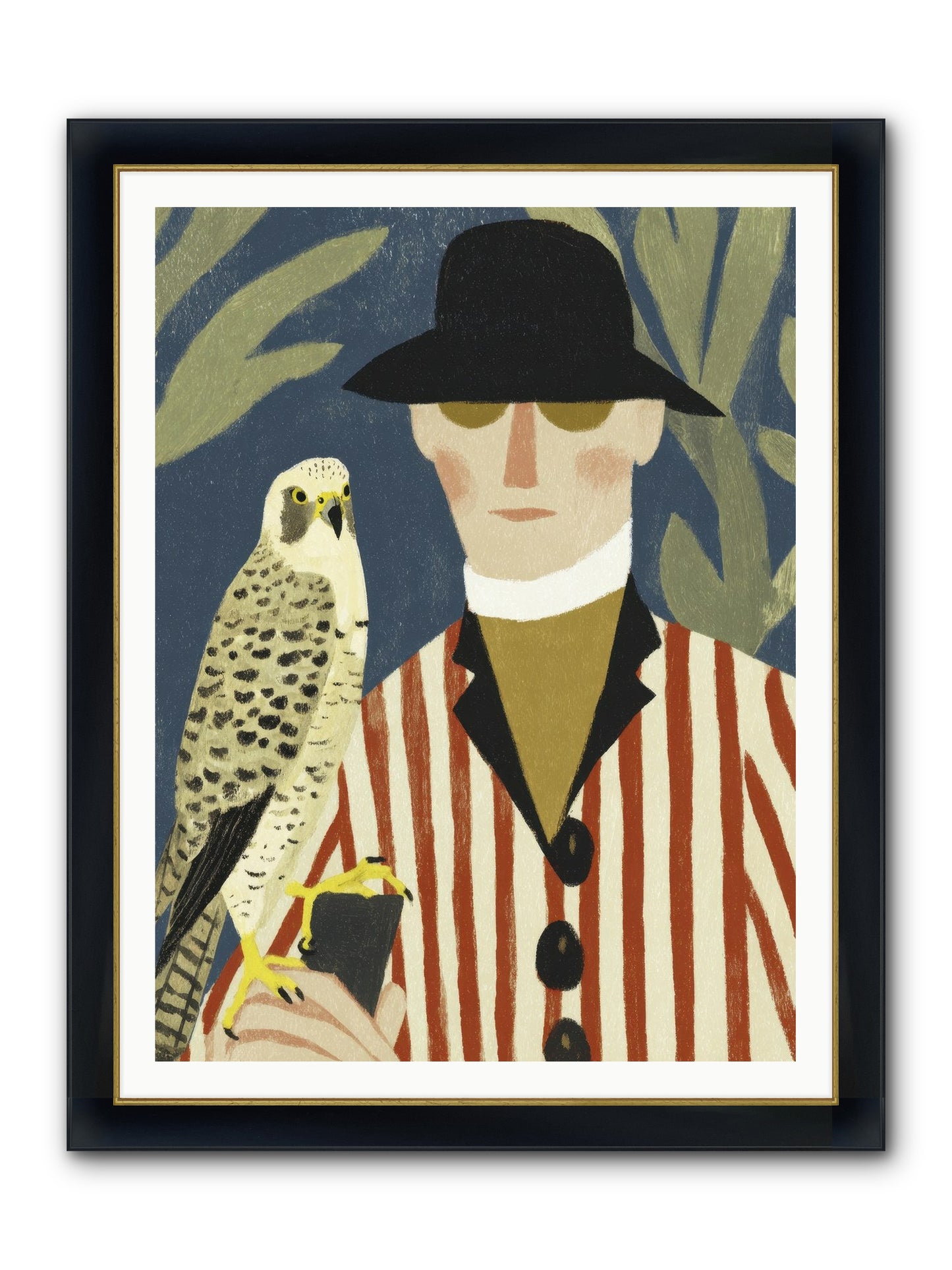 He Painted Birds From Memory Framed Print - Wide Black w/Gold 36x48