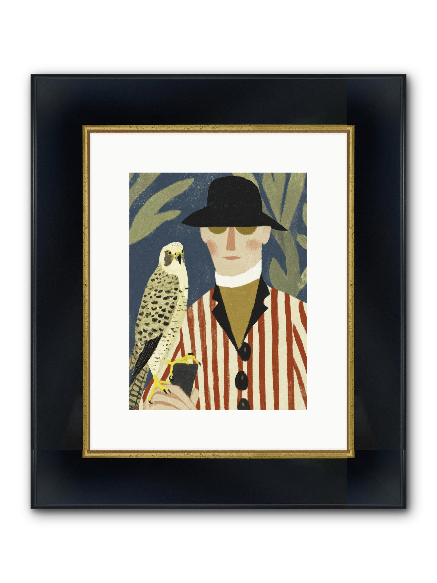 He Painted Birds From Memory Framed Print - Wide Black w/Gold 9x12
