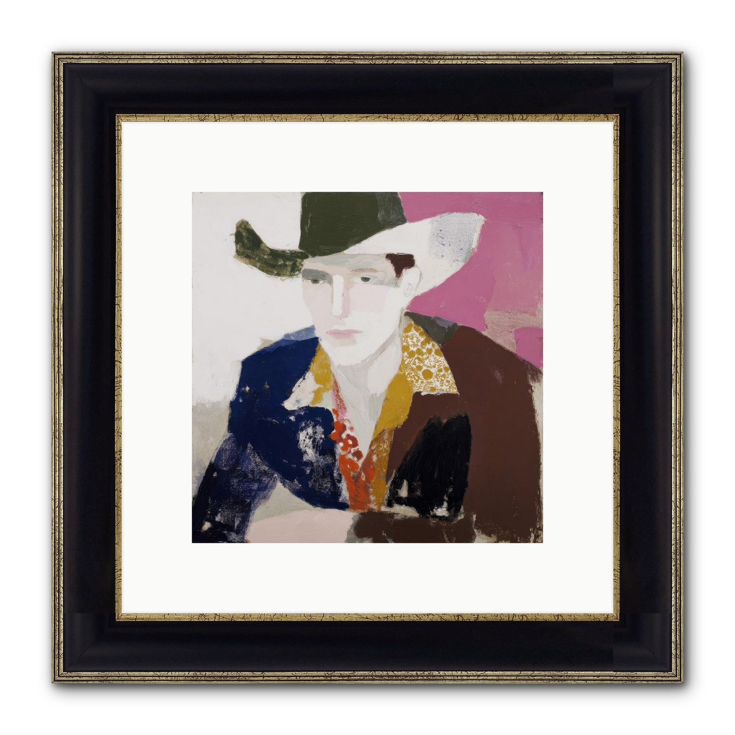 He Wore His Stories Framed Print - Black & Gold 10x10
