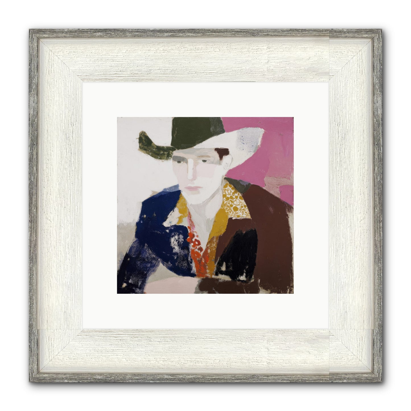 He Wore His Stories Framed Print - Driftwood White 10x10