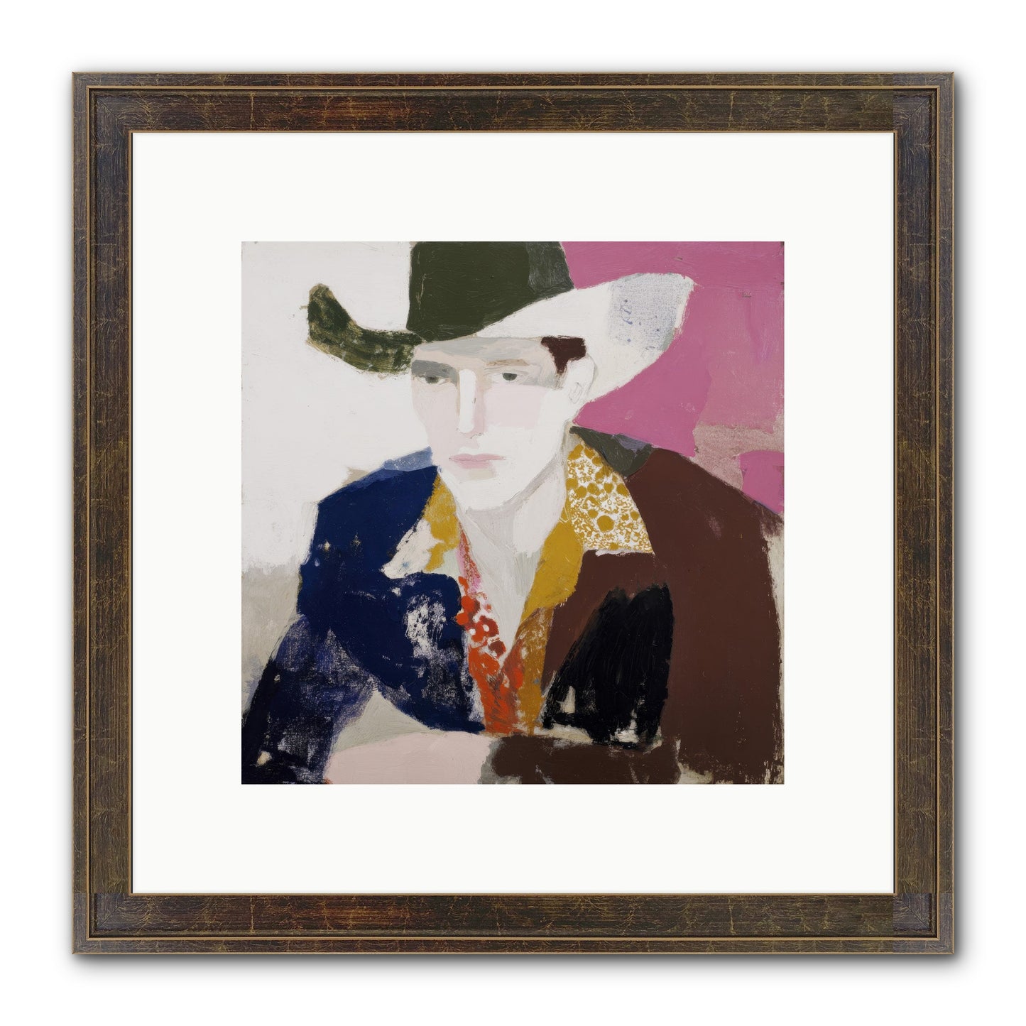 He Wore His Stories Framed Print - Slimwoods Black/Gold 10x10