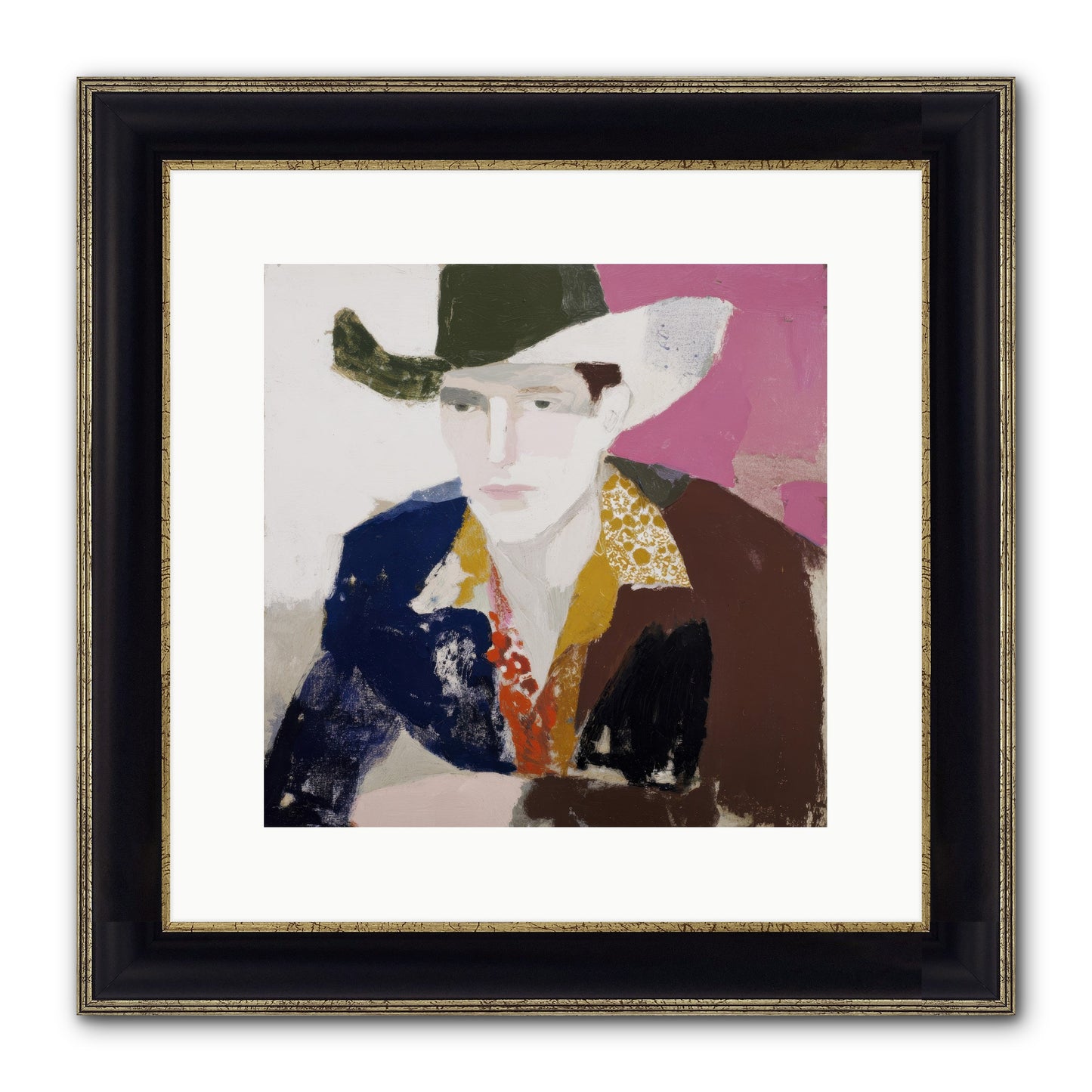 He Wore His Stories Framed Print - Black & Gold 12x12