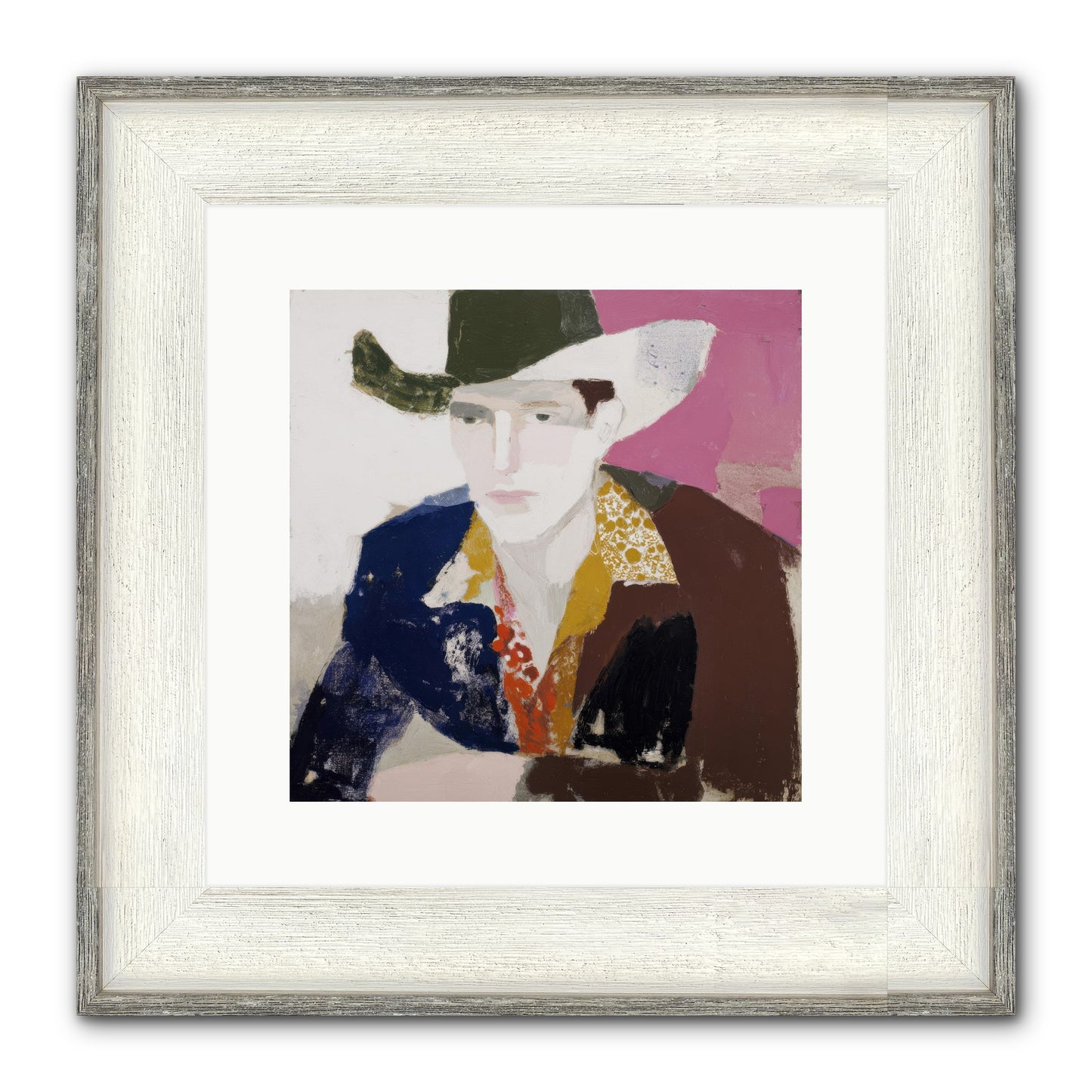 He Wore His Stories Framed Print - Driftwood White 12x12