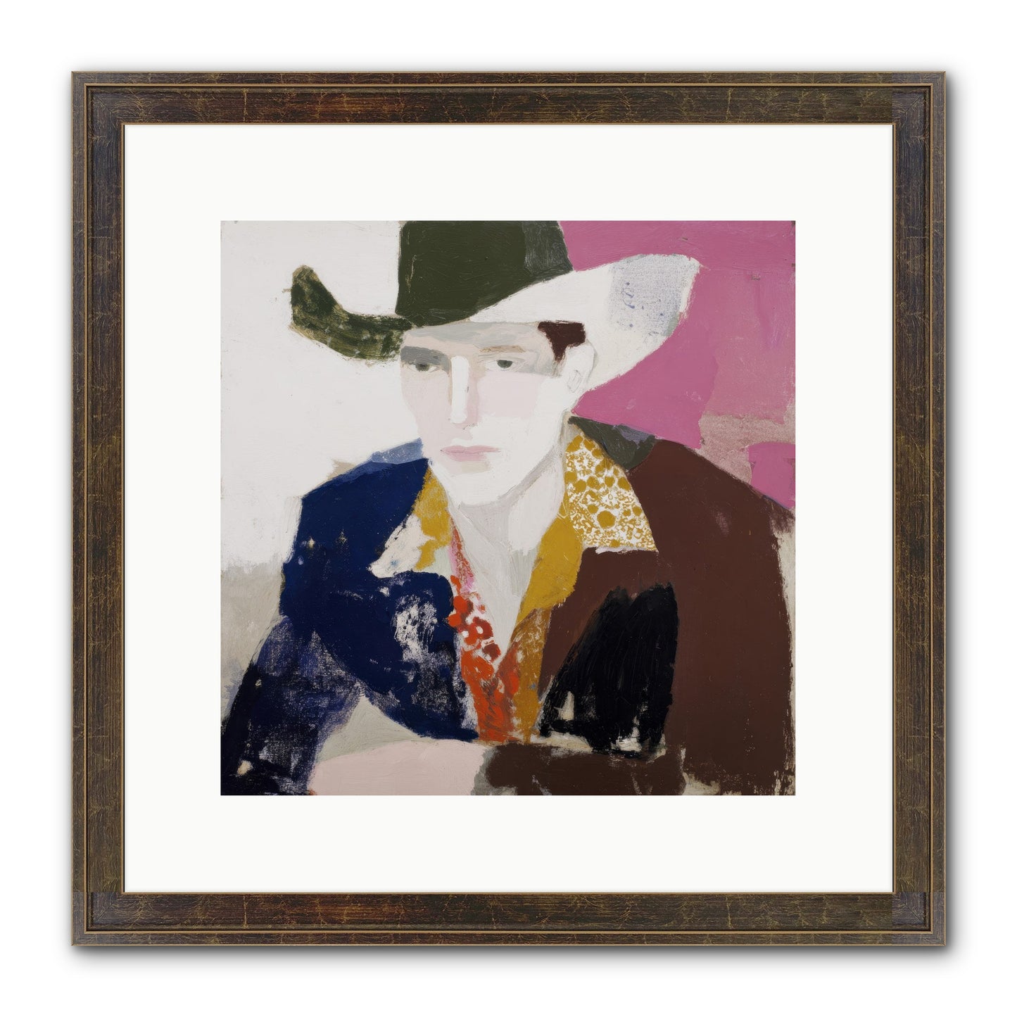 He Wore His Stories Framed Print - Slimwoods Black/Gold 12x12