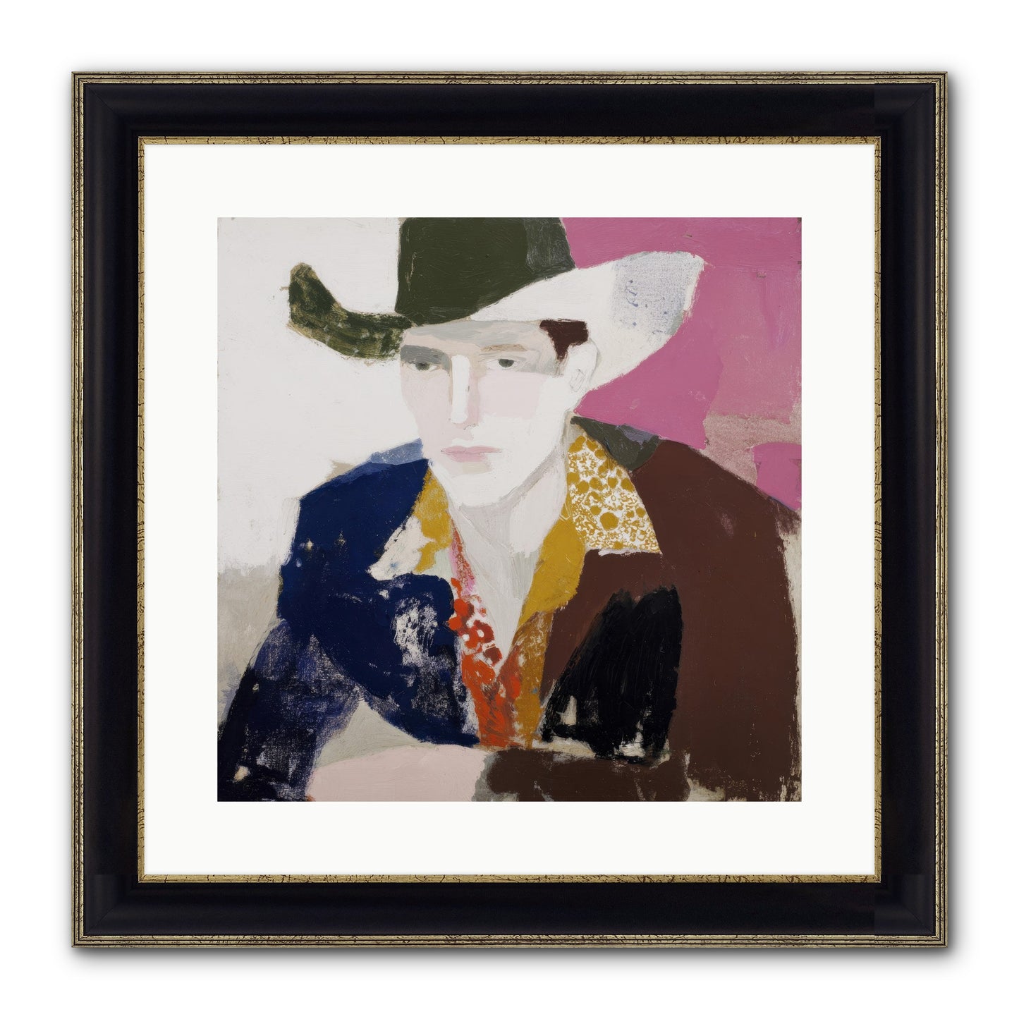 He Wore His Stories Framed Print - Black & Gold 16x16