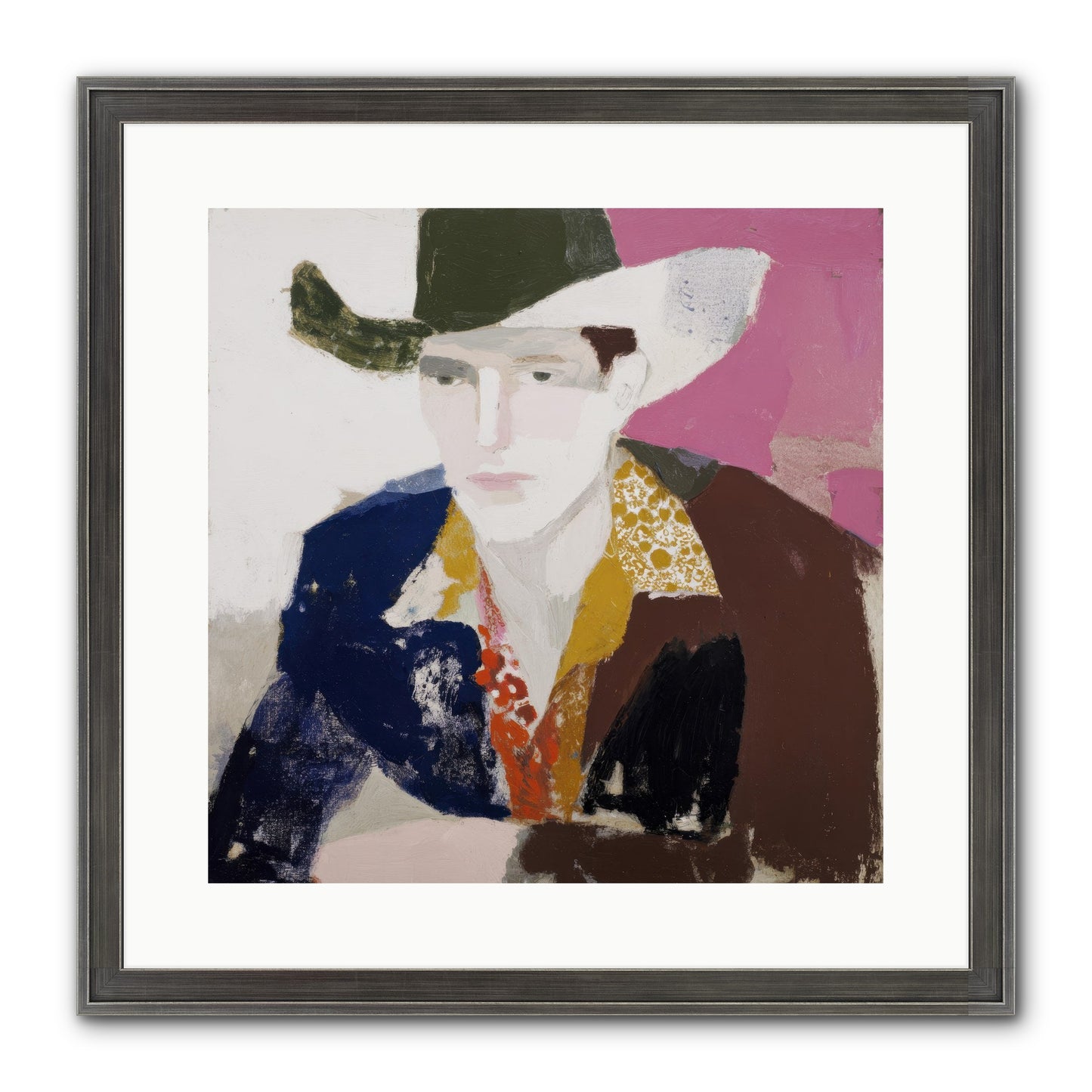 He Wore His Stories Framed Print - Slimwoods Black/Silver 16x16