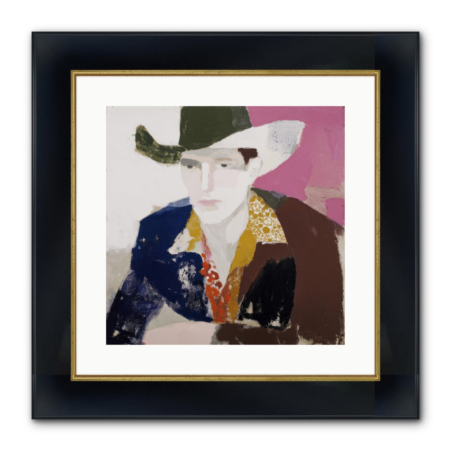He Wore His Stories Framed Print - Wide Black w/Gold 16x16