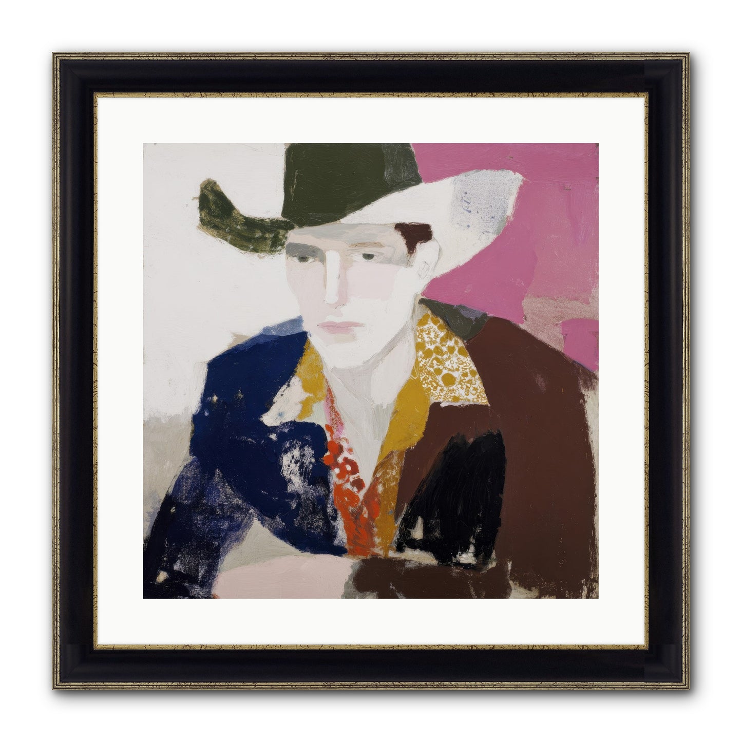 He Wore His Stories Framed Print - Black & Gold 20x20