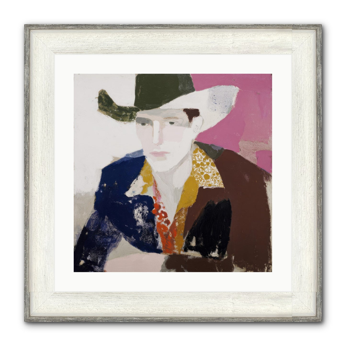 He Wore His Stories Framed Print - Driftwood White 20x20