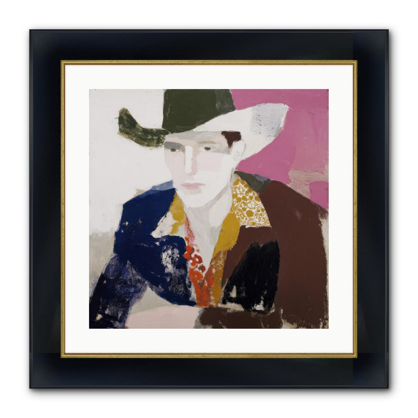 He Wore His Stories Framed Print - Wide Black w/Gold 20x20