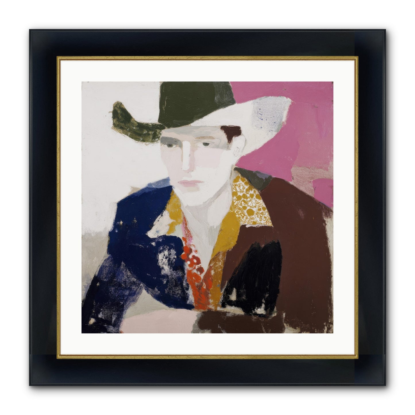 He Wore His Stories Framed Print - Wide Black w/Gold 24x24