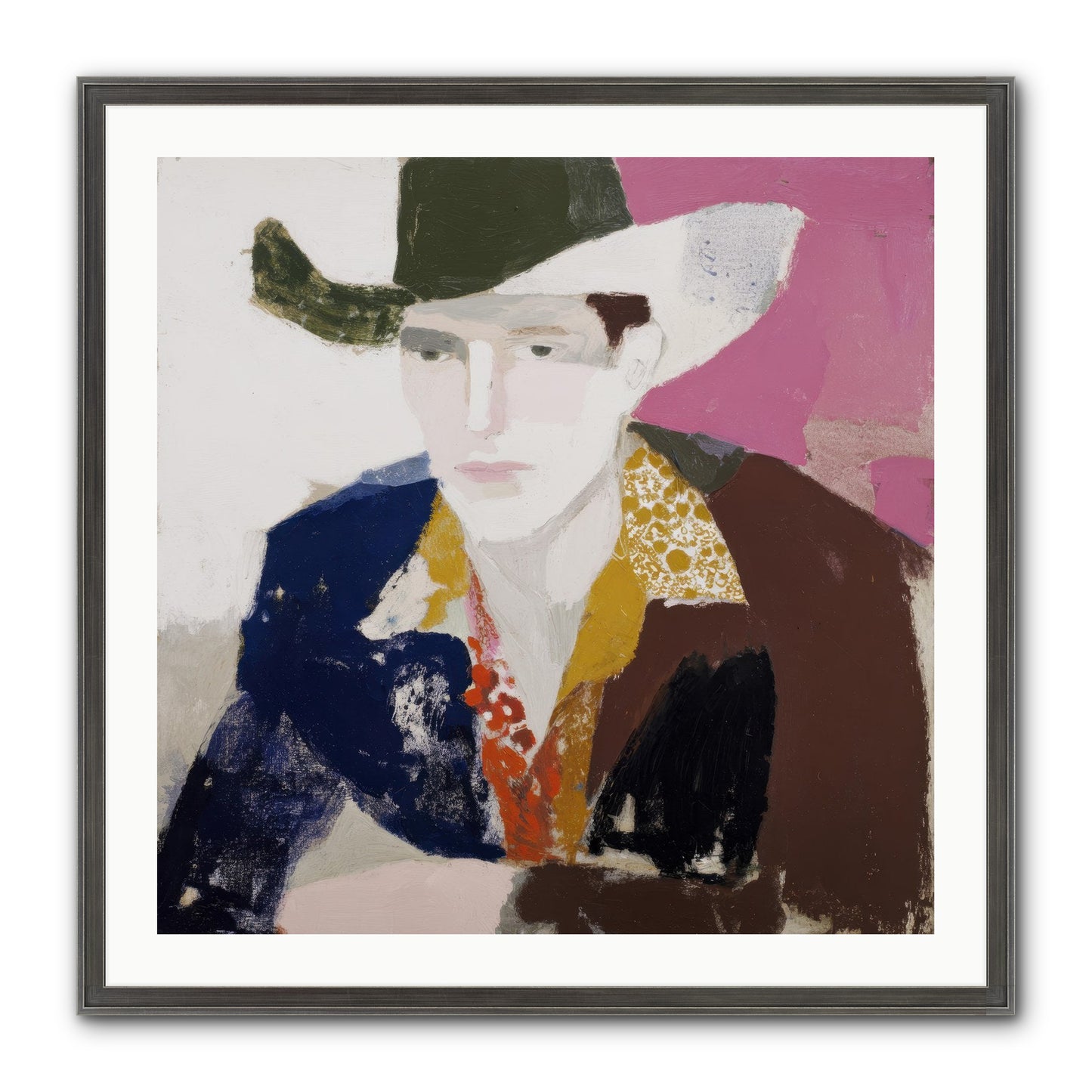 He Wore His Stories Framed Print - Slimwoods Black/Silver 30x30