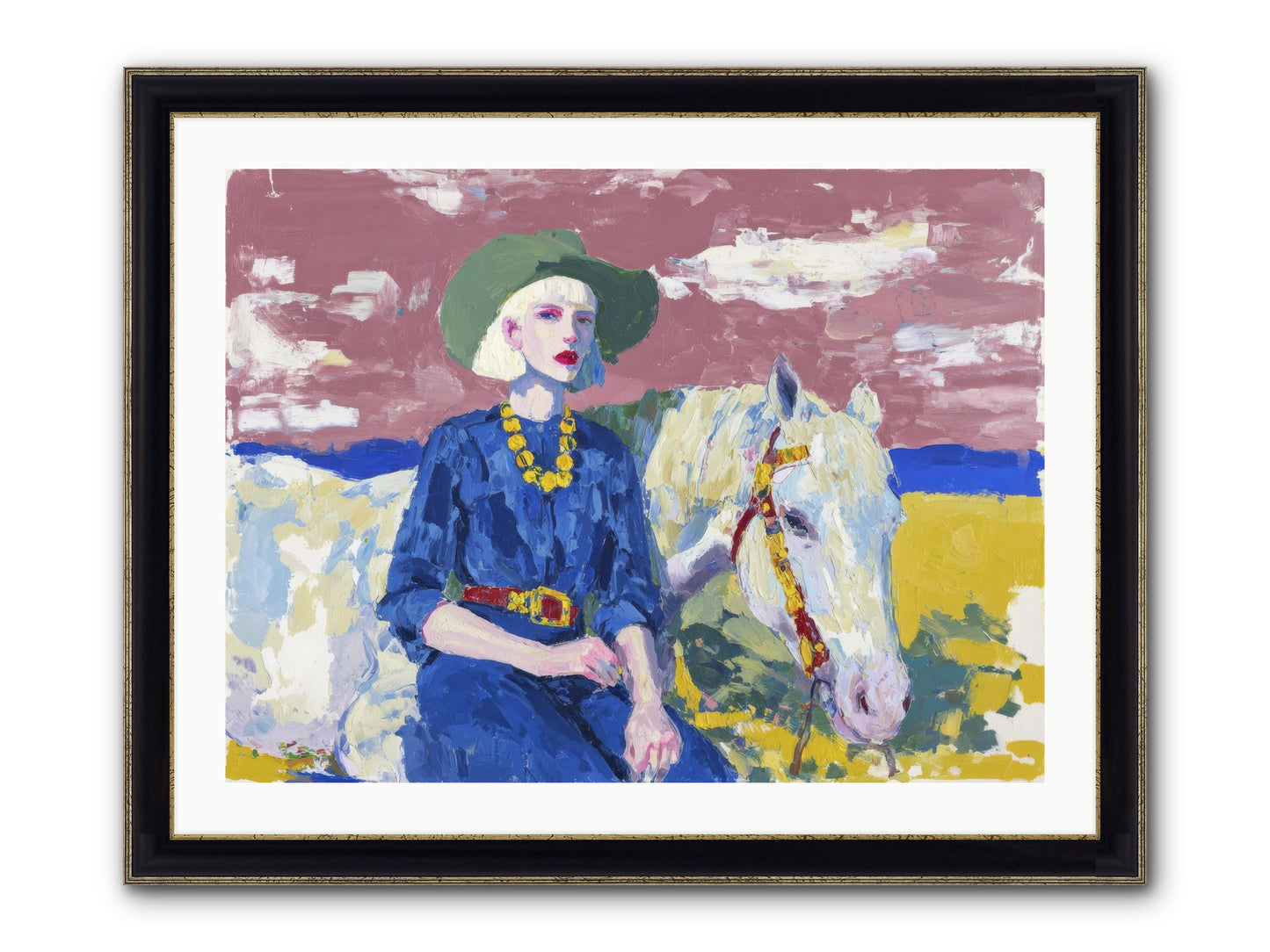 Heading West Framed Print - Black & Gold 32x24