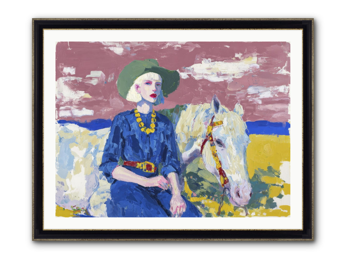 Heading West Framed Print - Black & Gold 40x30