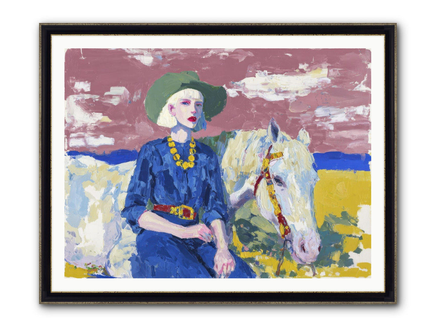 Heading West Framed Print - Black & Gold 48x36