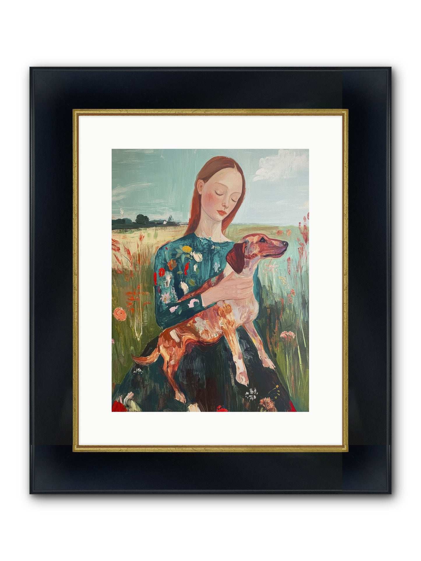 Heart's Dearest Friend Framed Print - Wide Black w/Gold 12x16