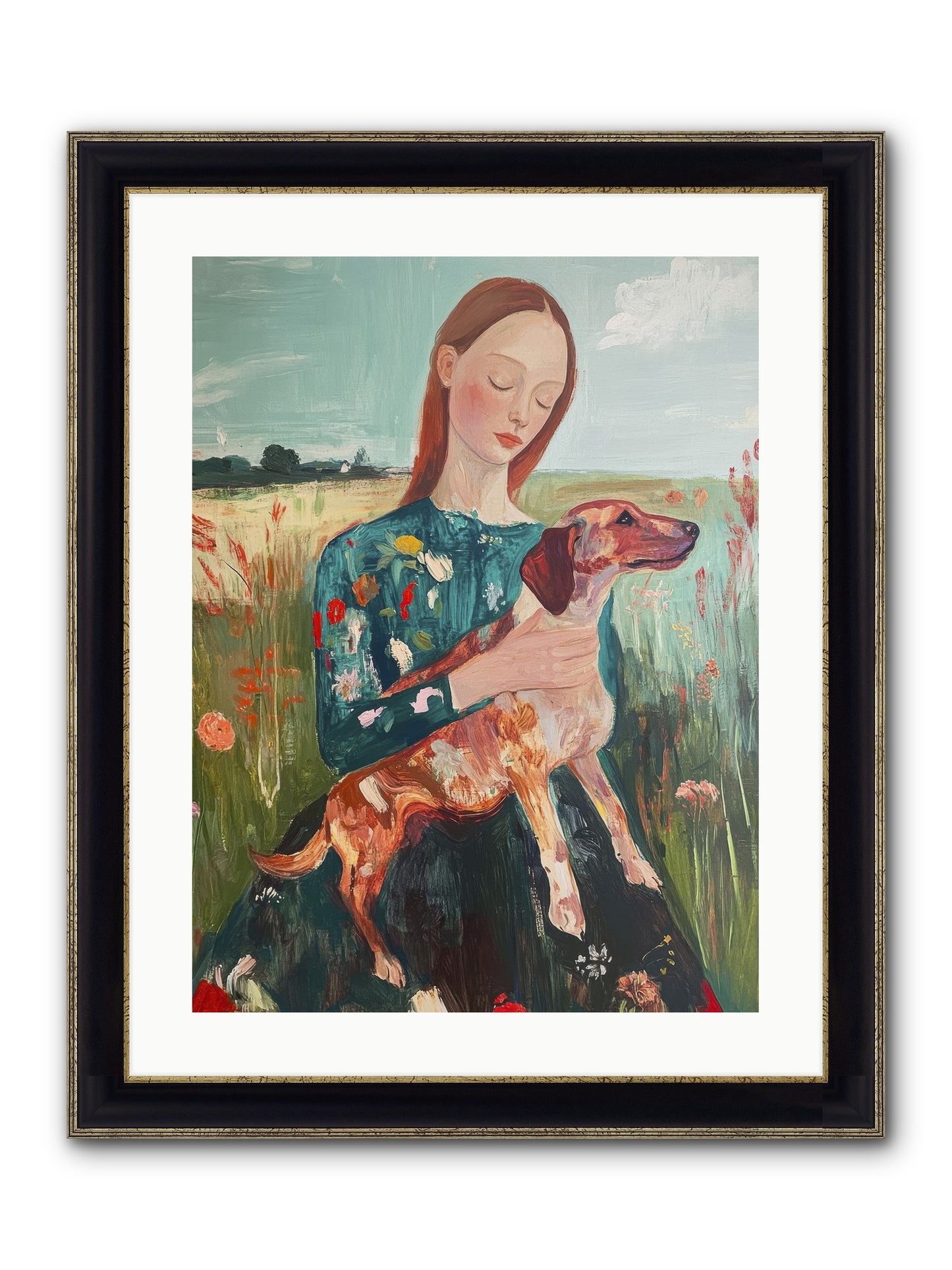 Heart's Dearest Friend Framed Print - Black & Gold 18x24