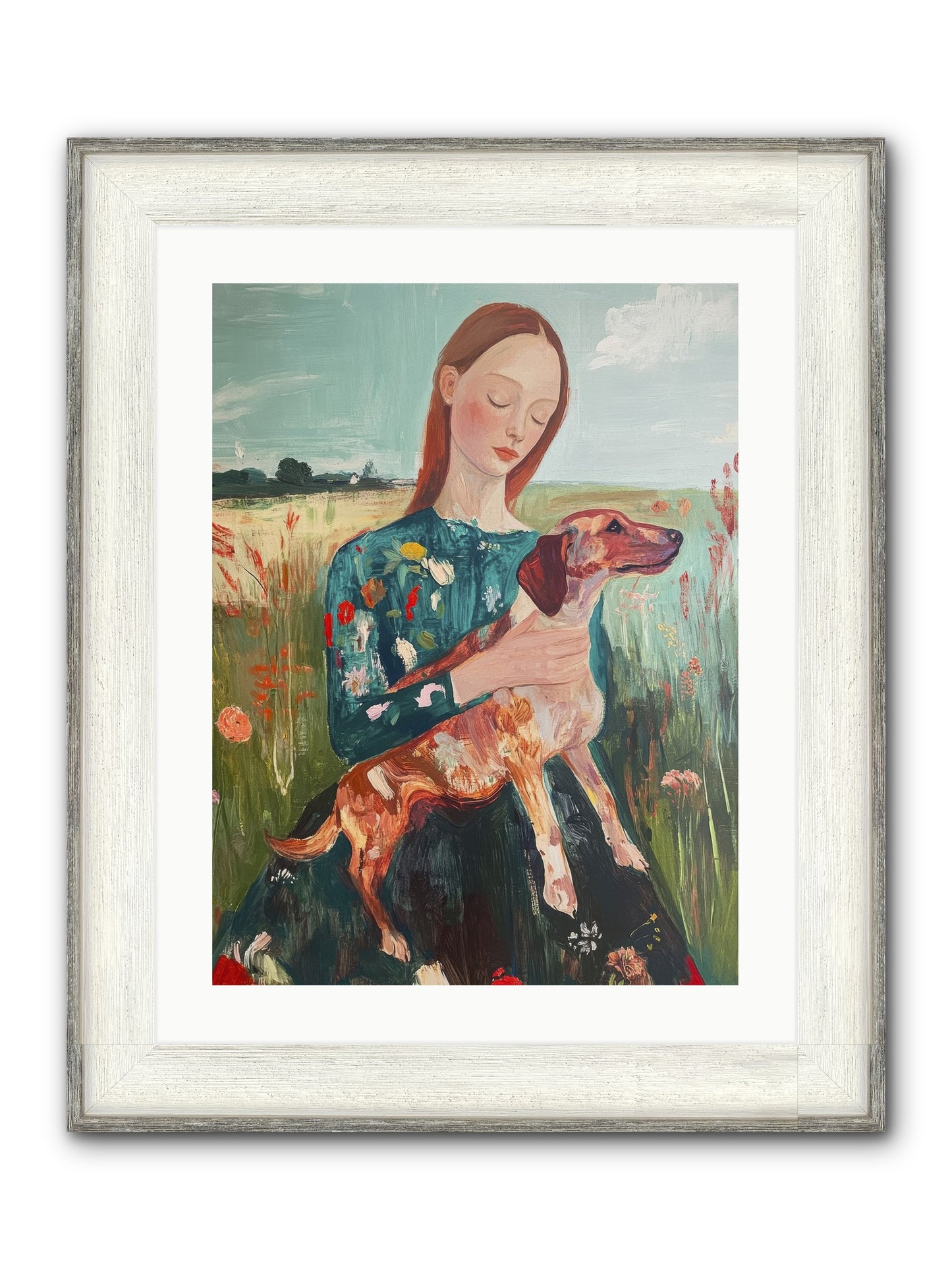 Heart's Dearest Friend Framed Print - Driftwood White 18x24
