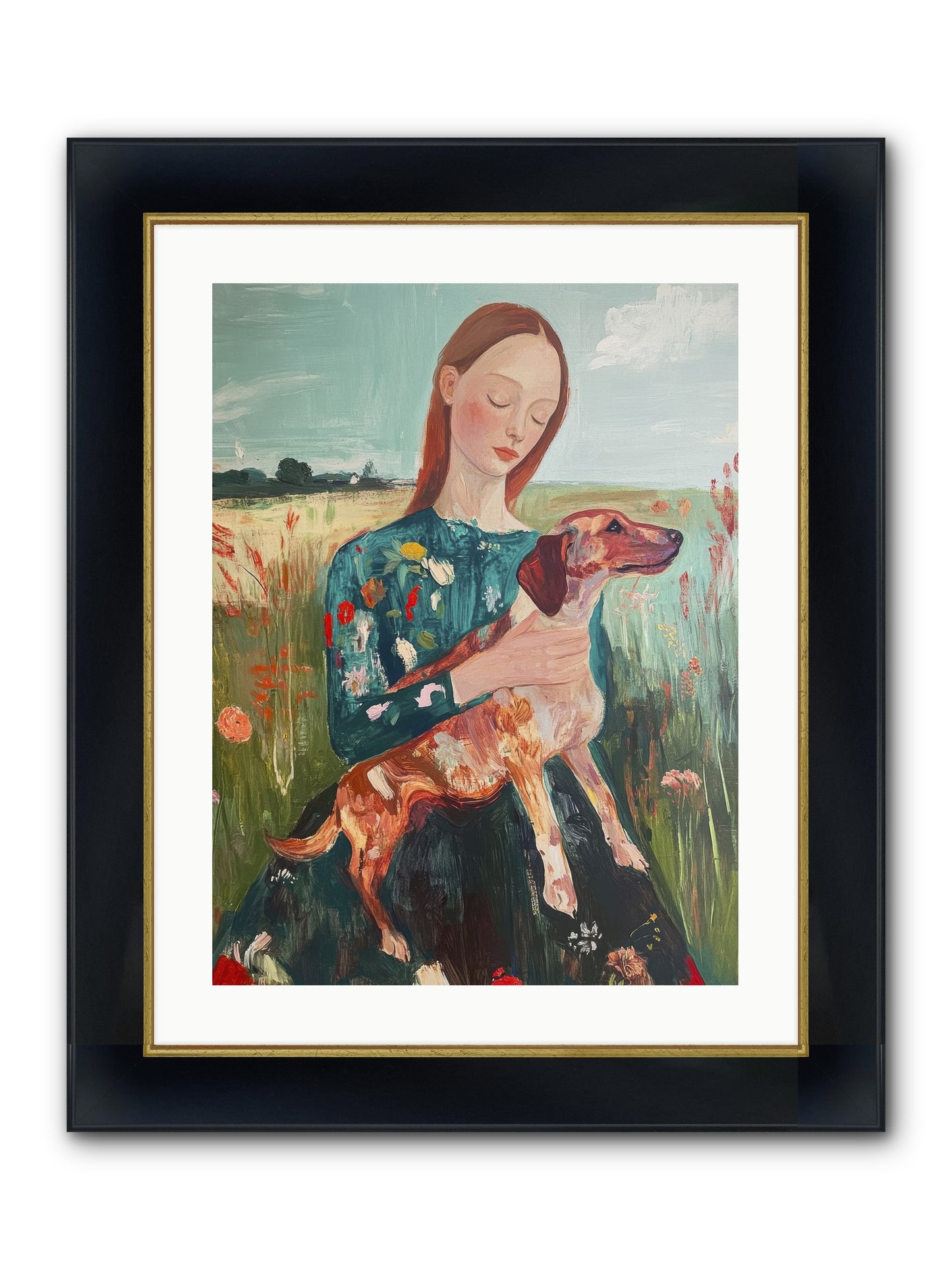 Heart's Dearest Friend Framed Print - Wide Black w/Gold 18x24