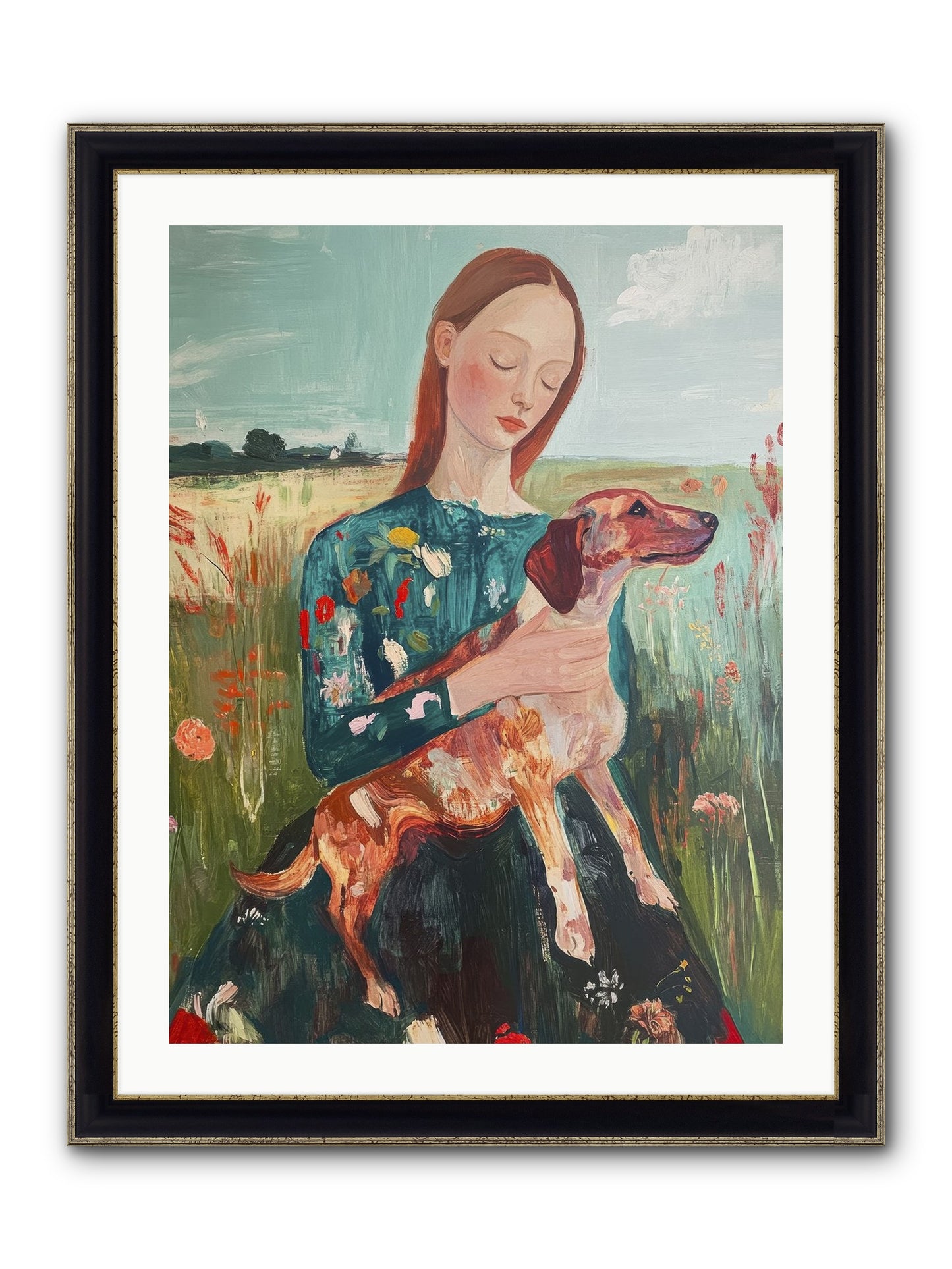 Heart's Dearest Friend Framed Print - Black & Gold 24x32