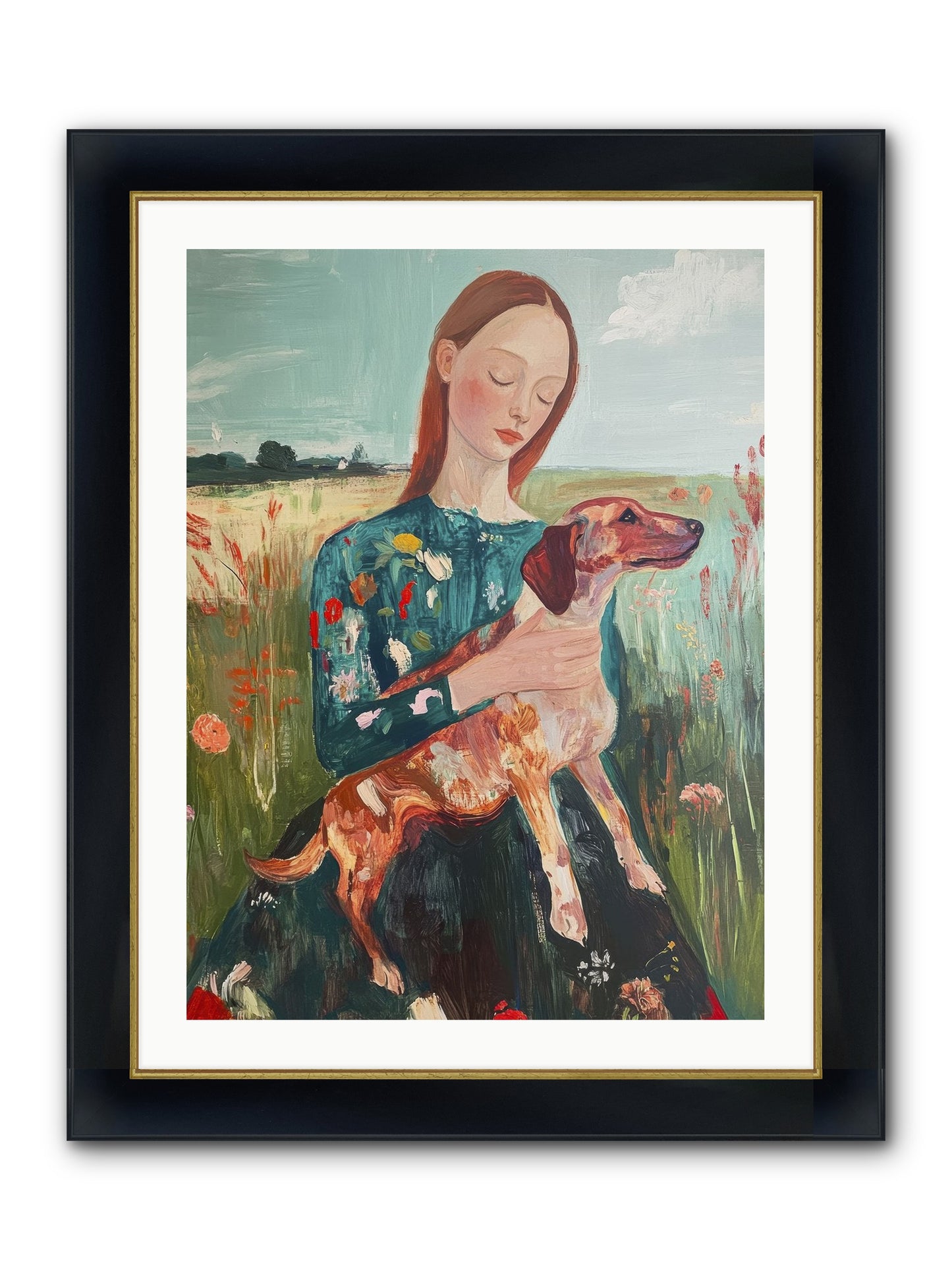 Heart's Dearest Friend Framed Print - Wide Black w/Gold 24x32