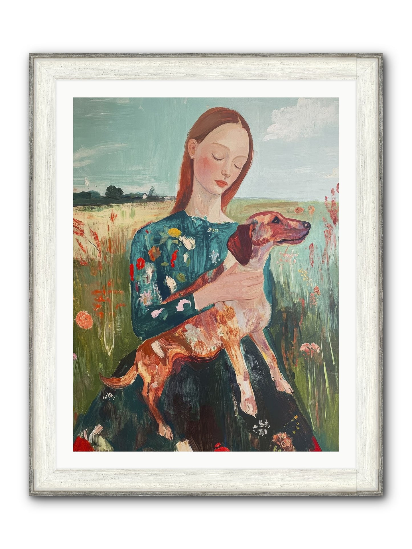 Heart's Dearest Friend Framed Print - Driftwood White 30x40