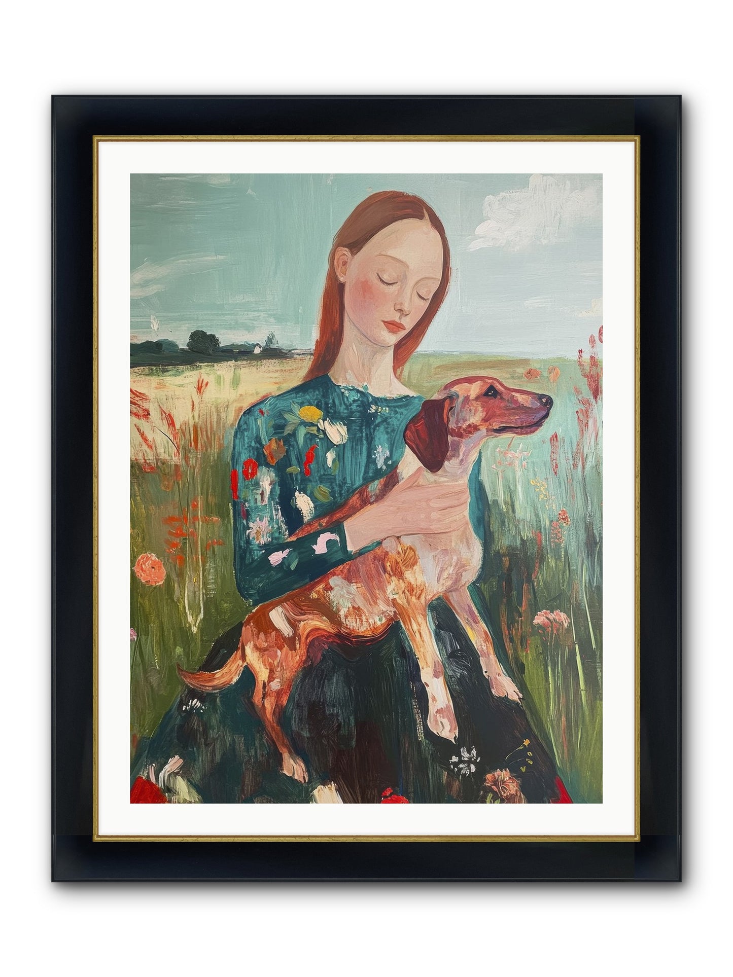 Heart's Dearest Friend Framed Print - Wide Black w/Gold 30x40