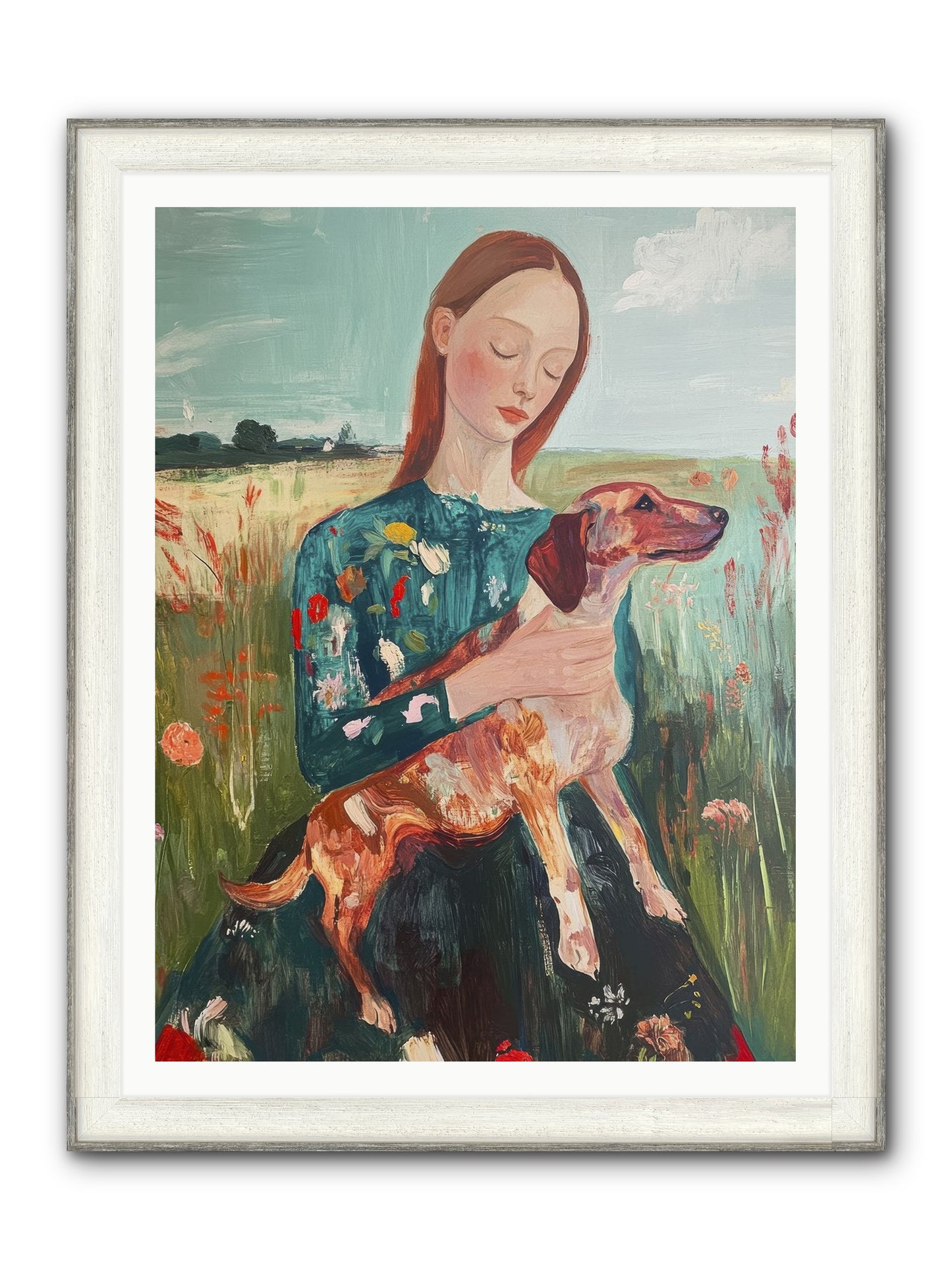 Heart's Dearest Friend Framed Print - Driftwood White 36x48