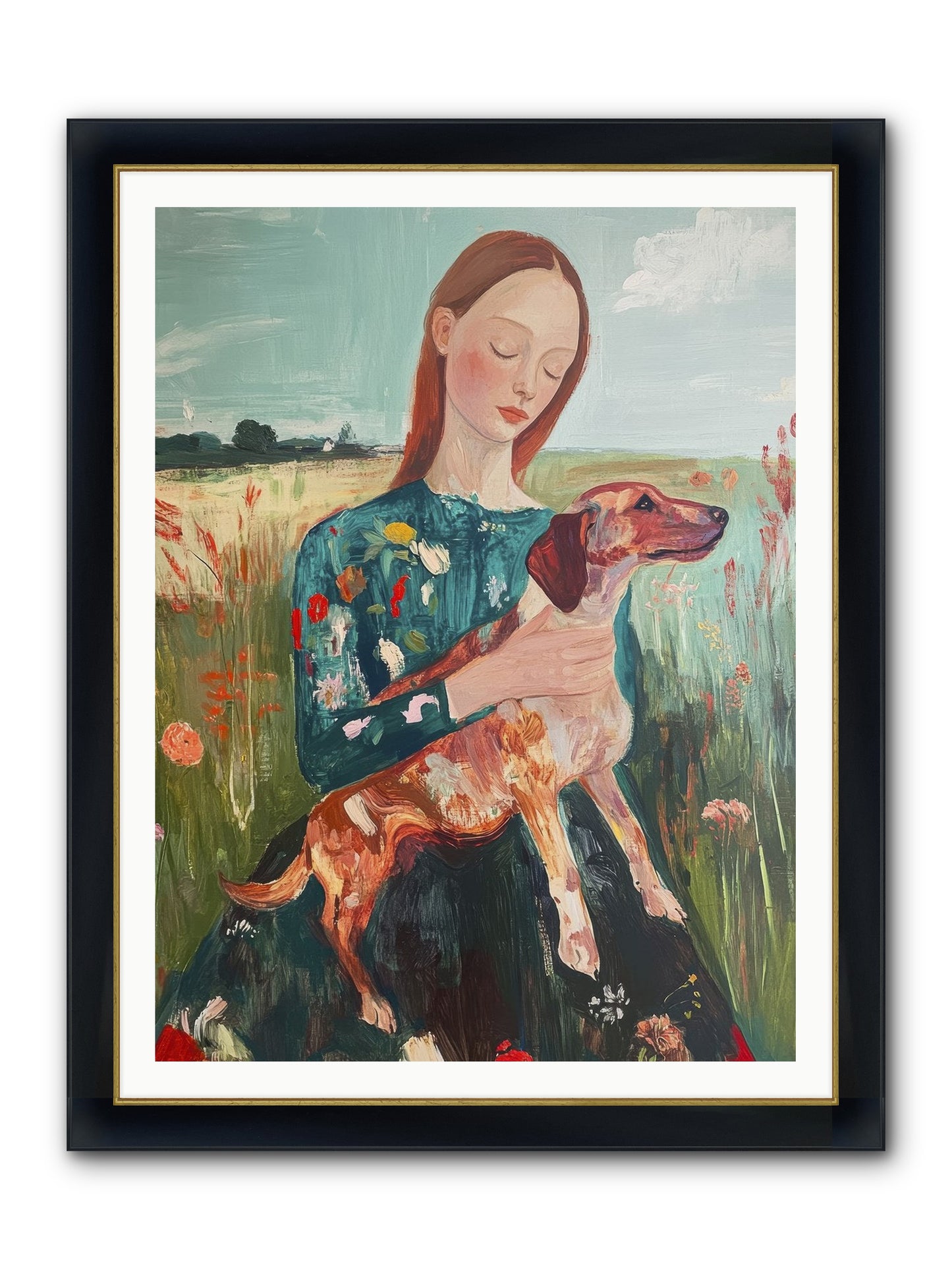 Heart's Dearest Friend Framed Print - Wide Black w/Gold 36x48
