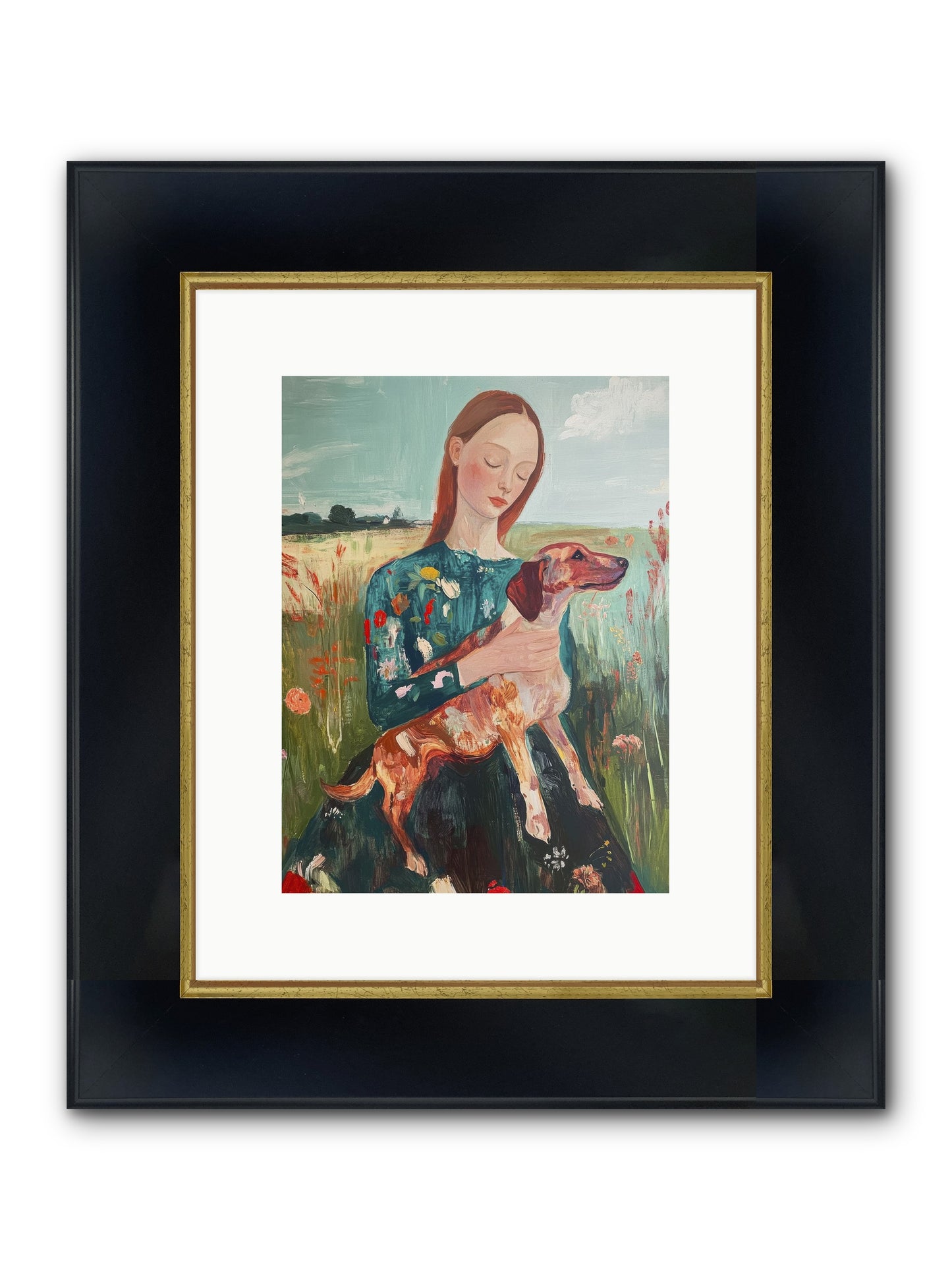 Heart's Dearest Friend Framed Print - Wide Black w/Gold 9x12