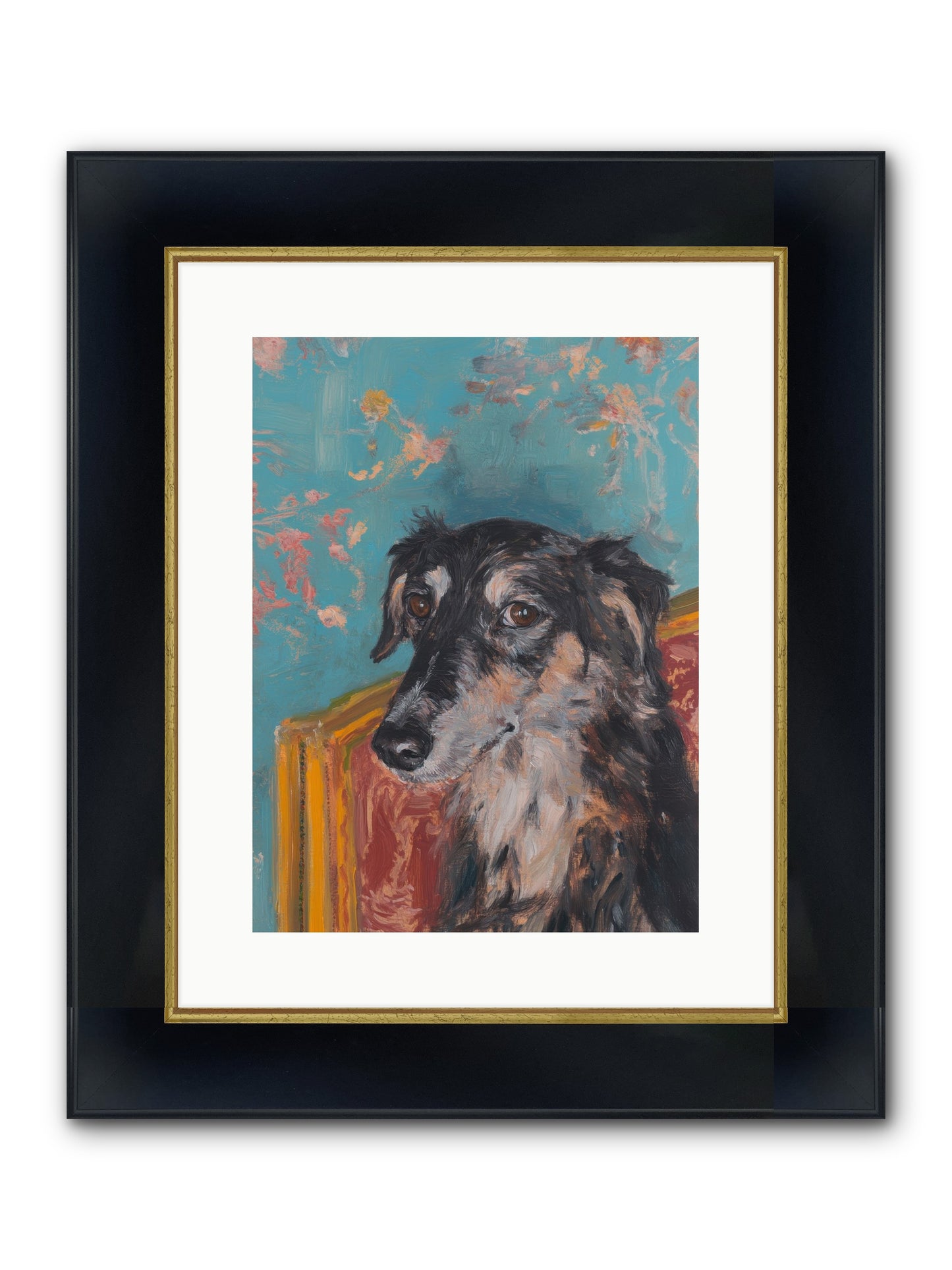 Heart's Protector Framed Print - Wide Black w/Gold 12x16