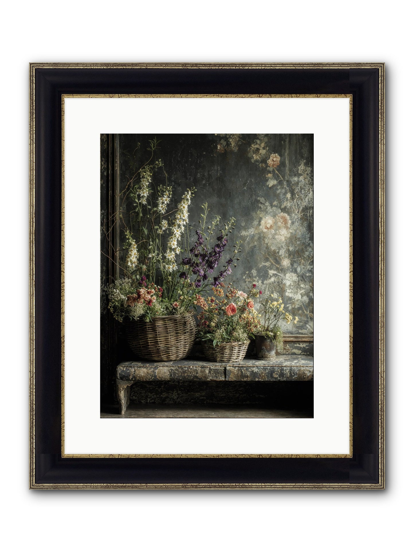 Heartcountry Framed Print - Black & Gold 12x16