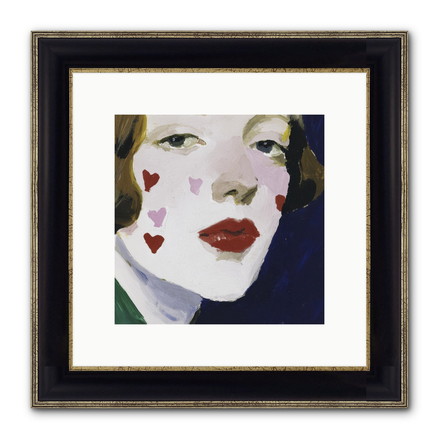 Heartglow Framed Print - Black & Gold 10x10
