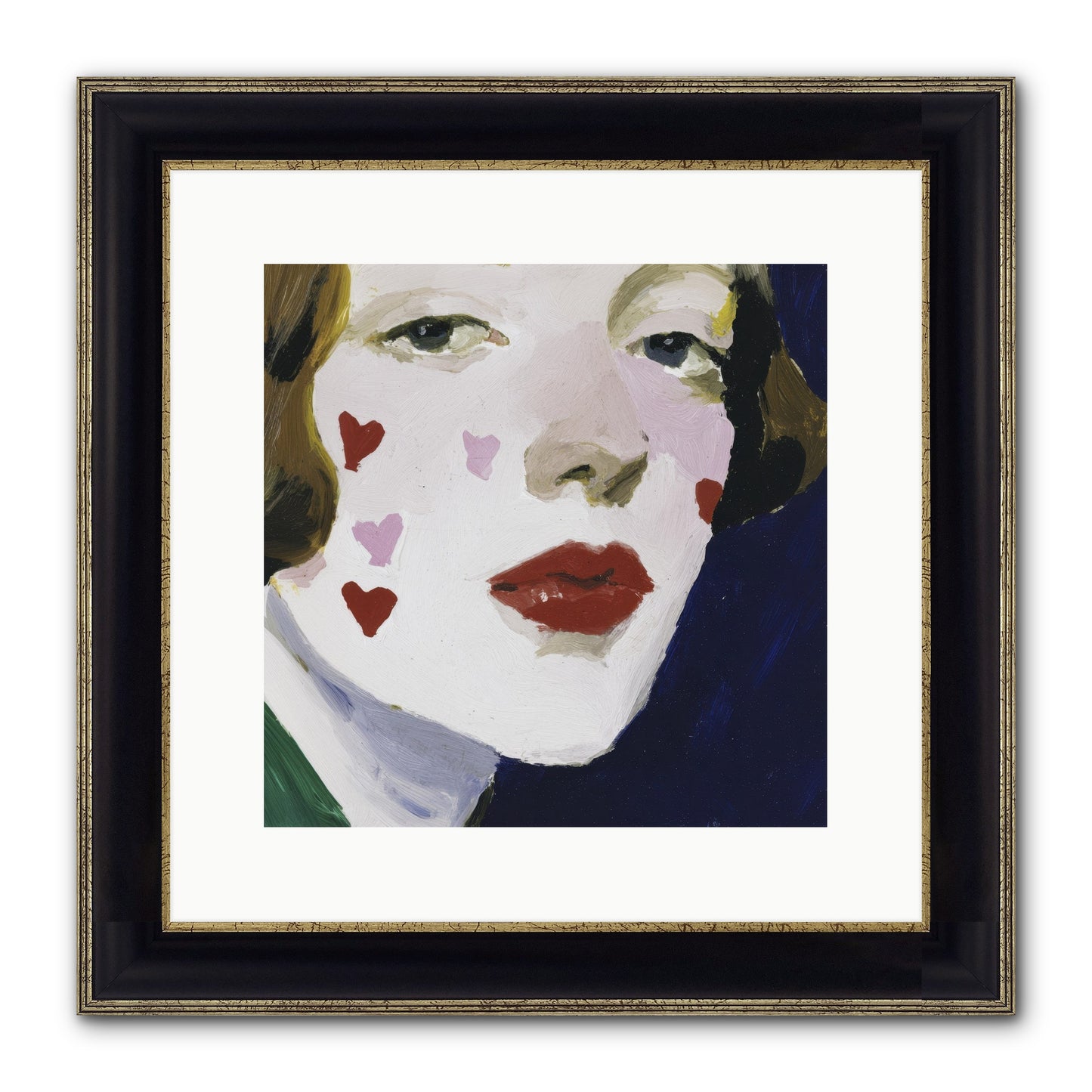 Heartglow Framed Print - Black & Gold 12x12