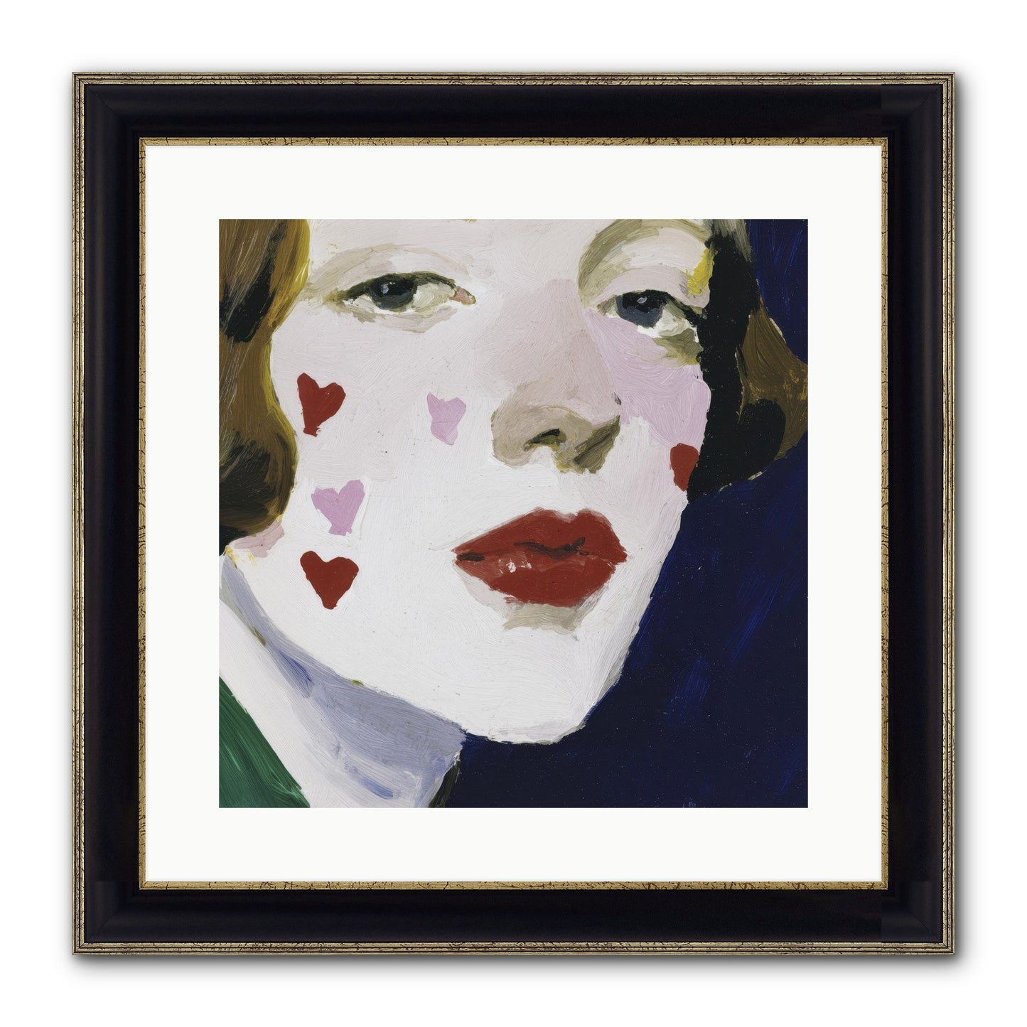 Heartglow Framed Print - Black & Gold 16x16