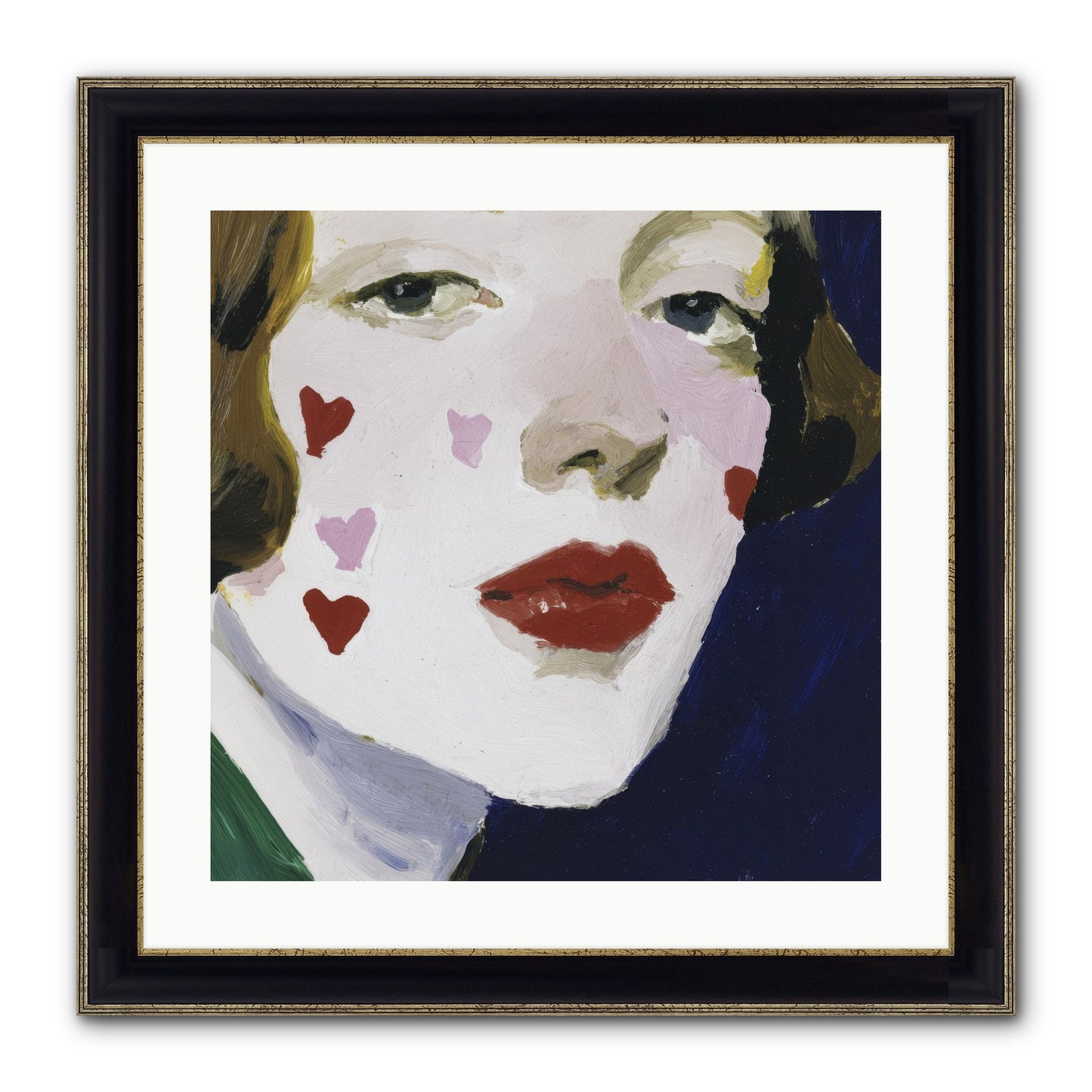 Heartglow Framed Print - Black & Gold 20x20