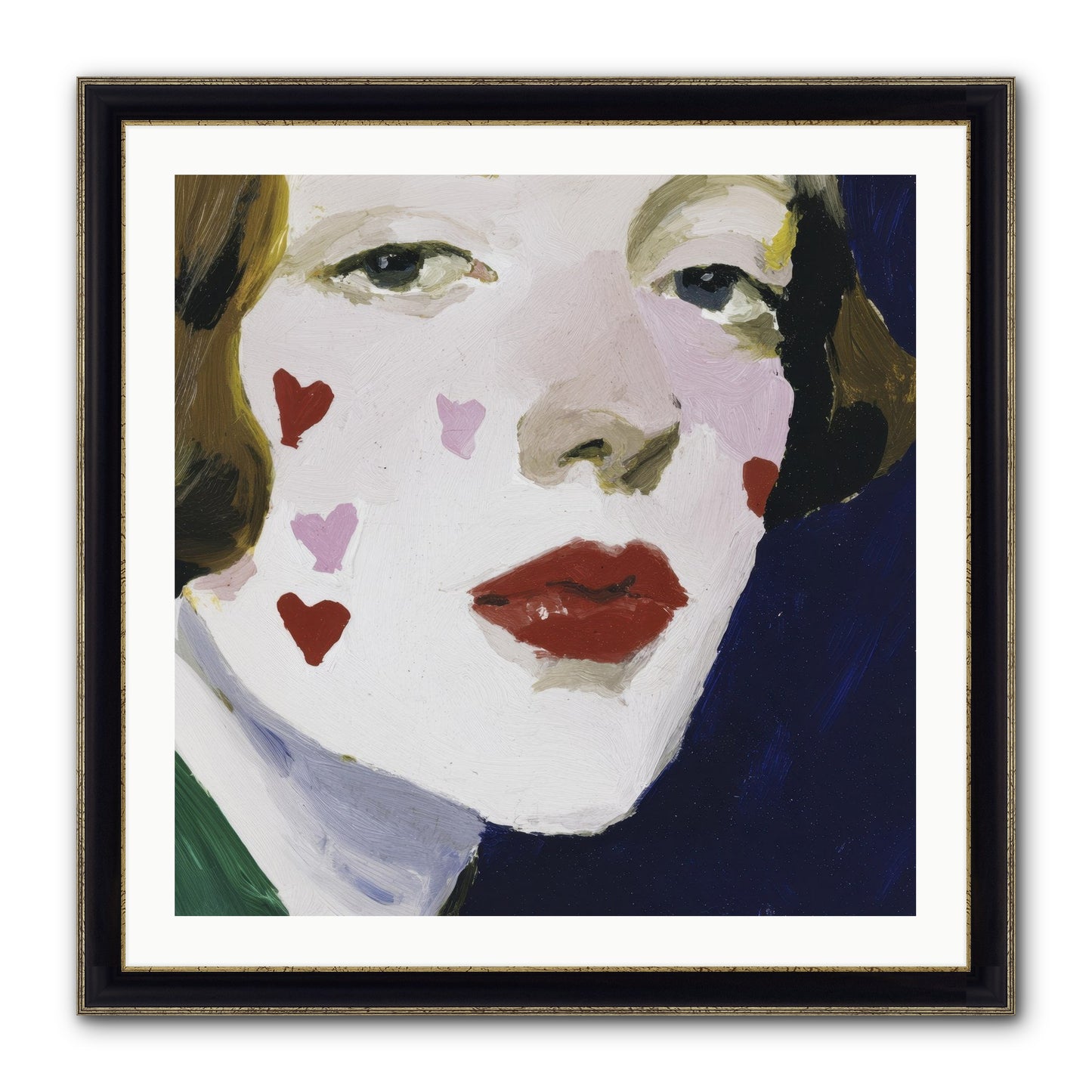 Heartglow Framed Print - Black & Gold 30x30