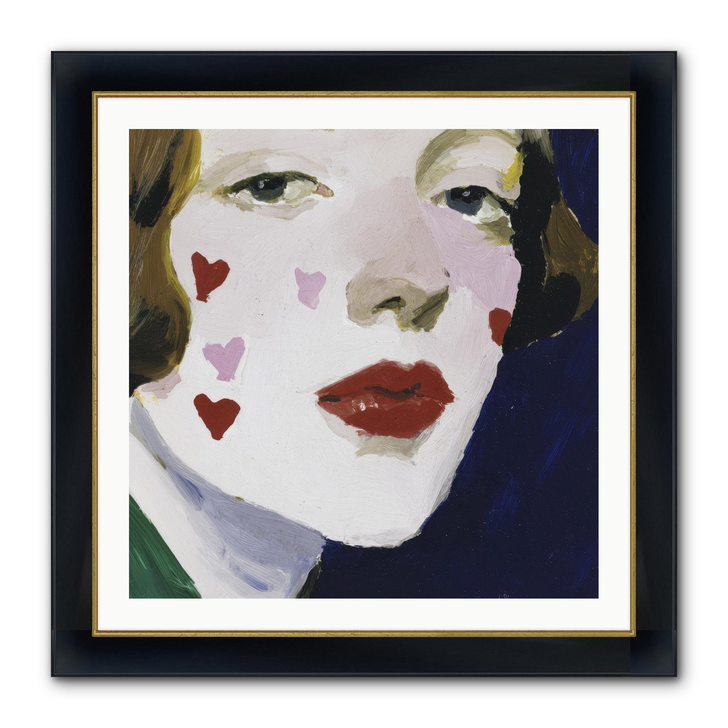 Heartglow Framed Print - Wide Black w/Gold 30x30