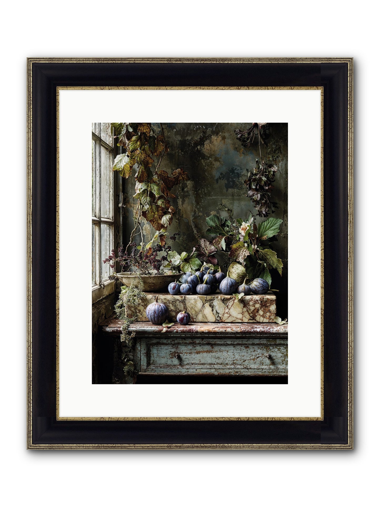 Hearthgrown Framed Print - Black & Gold 12x16