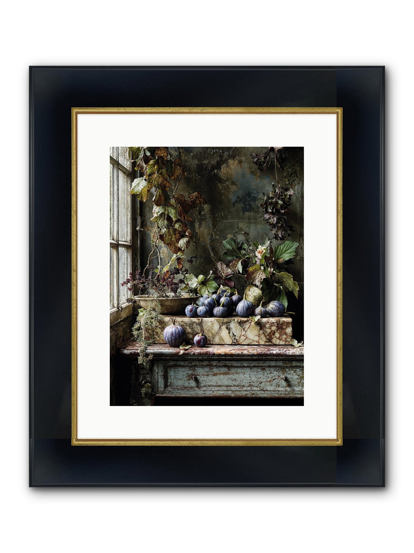 Hearthgrown Framed Print - Wide Black w/Gold 12x16