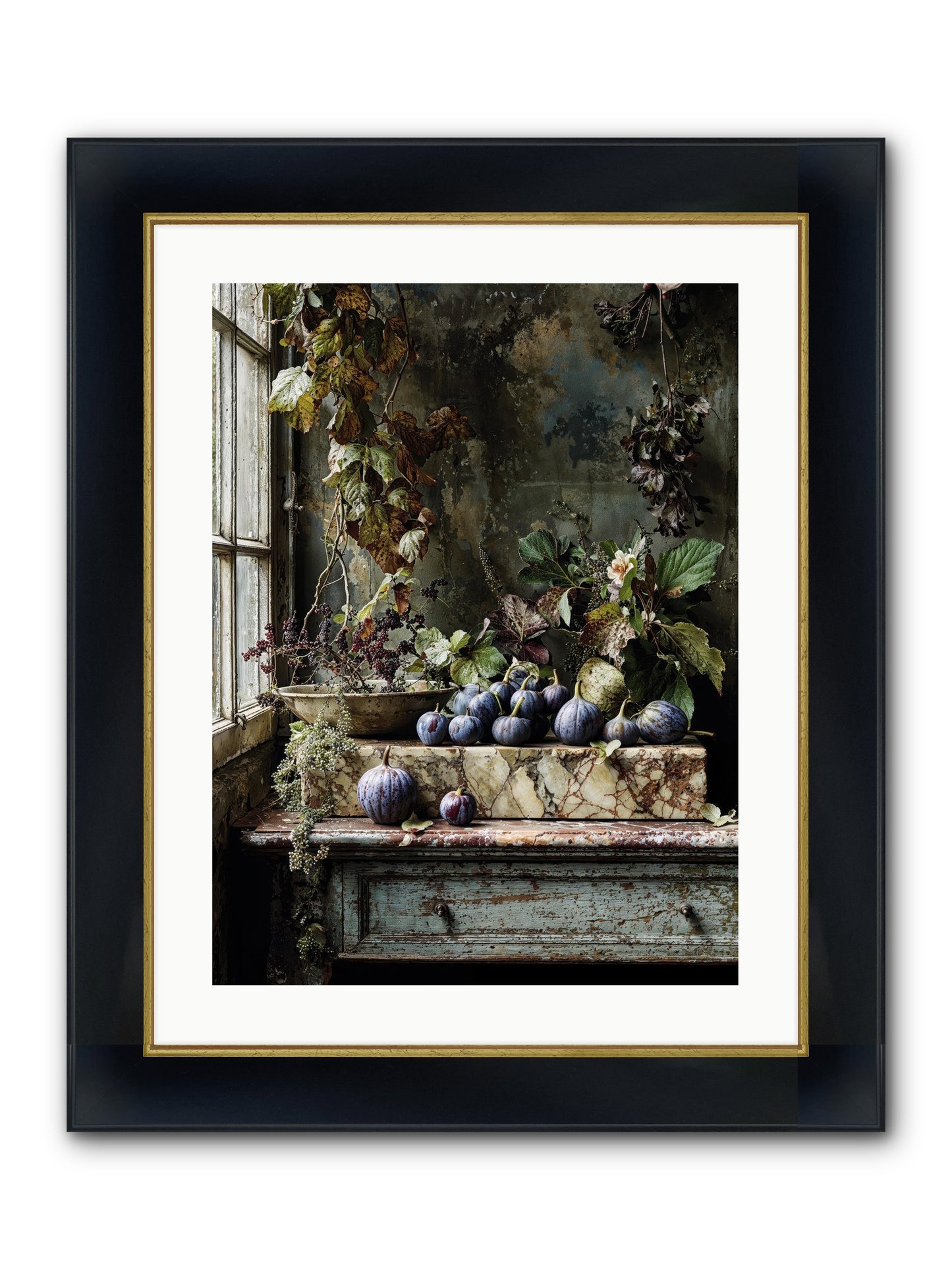 Hearthgrown Framed Print - Wide Black w/Gold 18x24