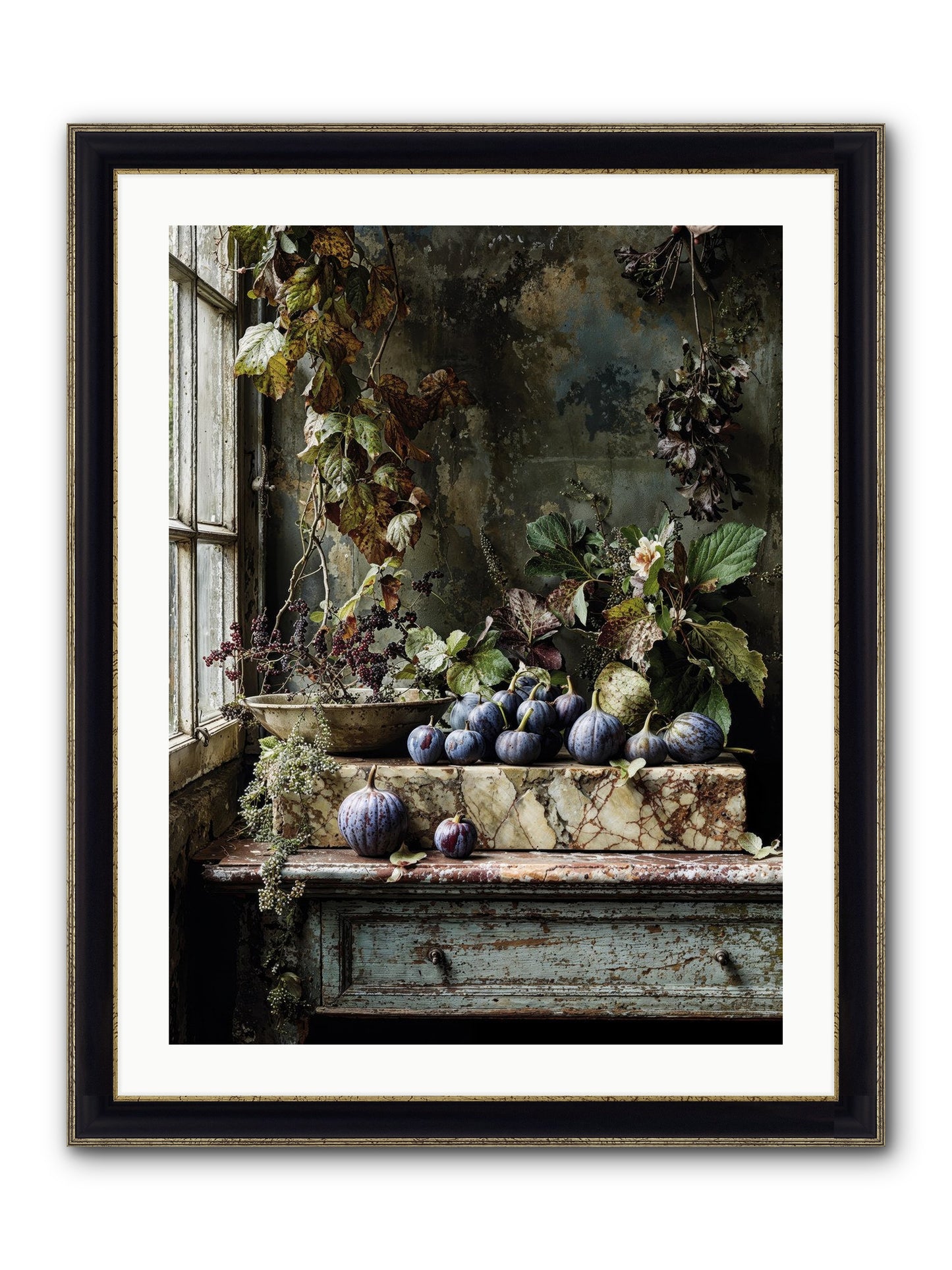 Hearthgrown Framed Print - Black & Gold 24x32
