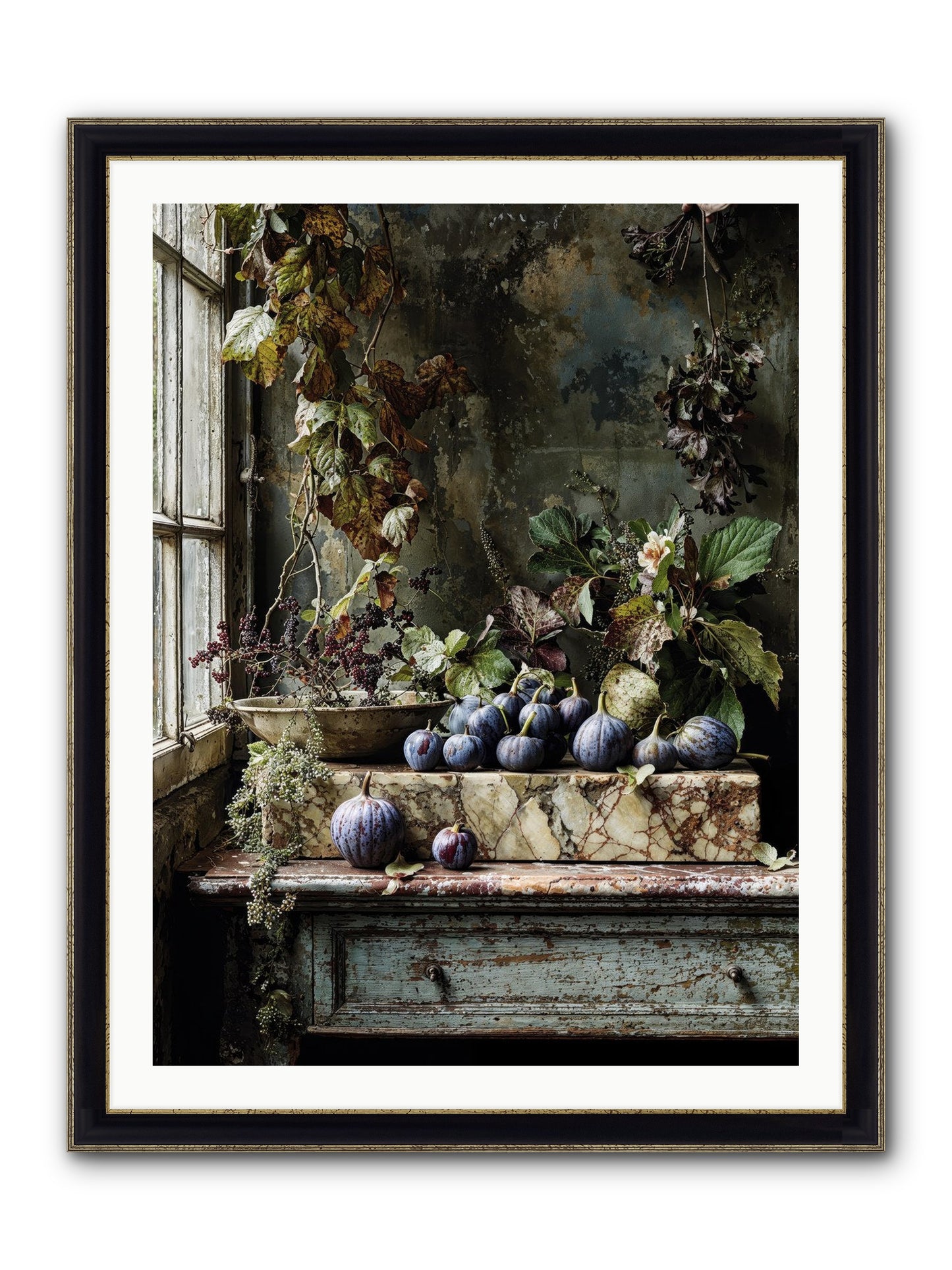 Hearthgrown Framed Print - Black & Gold 30x40