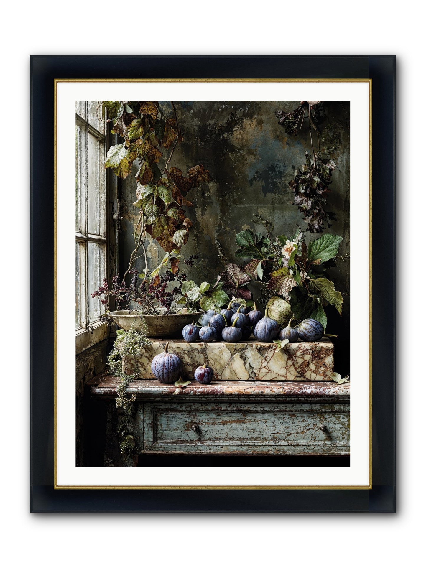 Hearthgrown Framed Print - Wide Black w/Gold 30x40