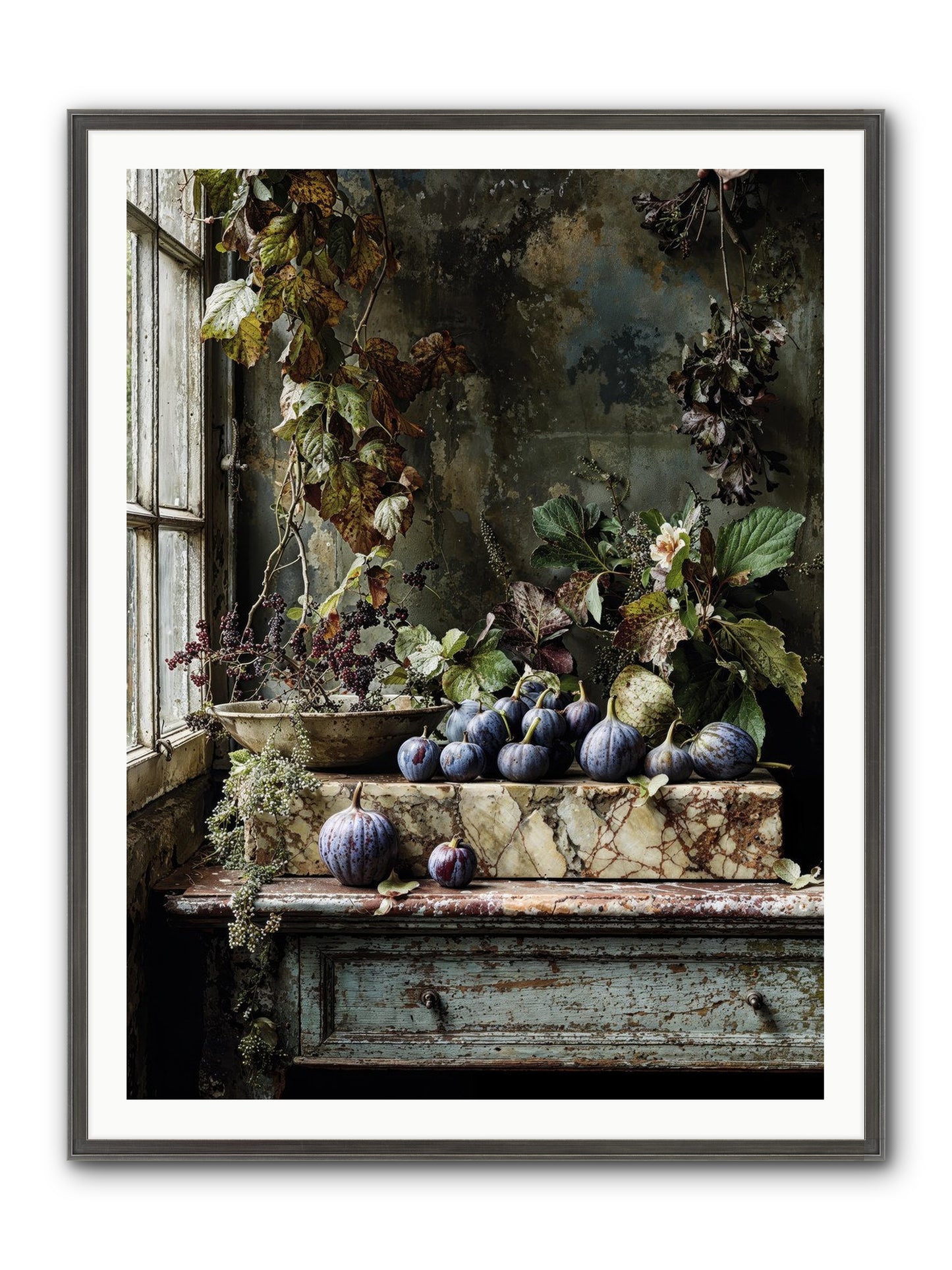 Hearthgrown Framed Print - Slimwoods Black/Silver 36x48