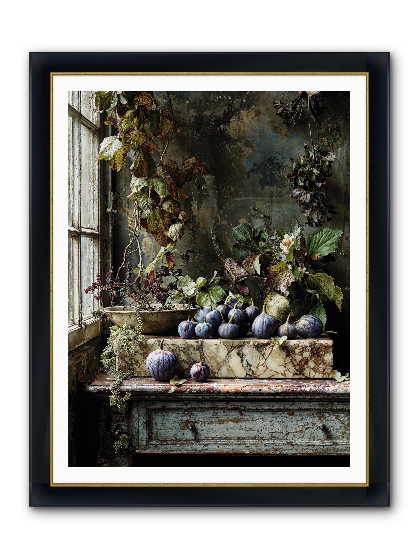 Hearthgrown Framed Print - Wide Black w/Gold 36x48