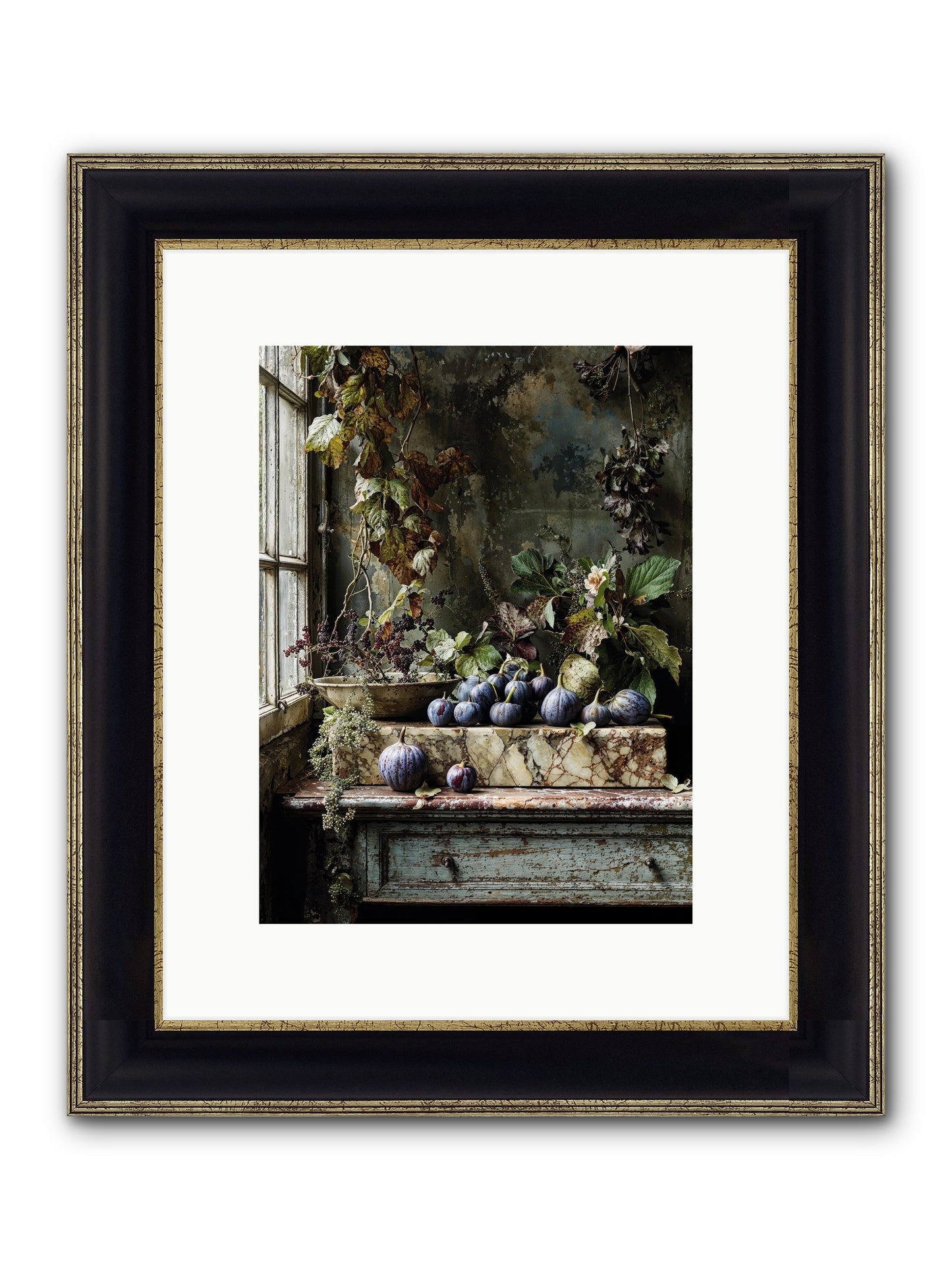 Hearthgrown Framed Print - Black & Gold 9x12
